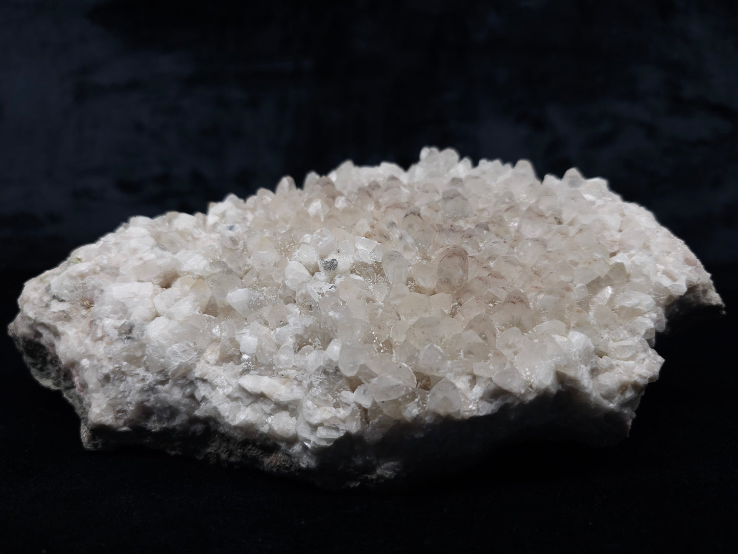 #11027 Clear Combined form Calcite cluster with Hematite phantom inclusions