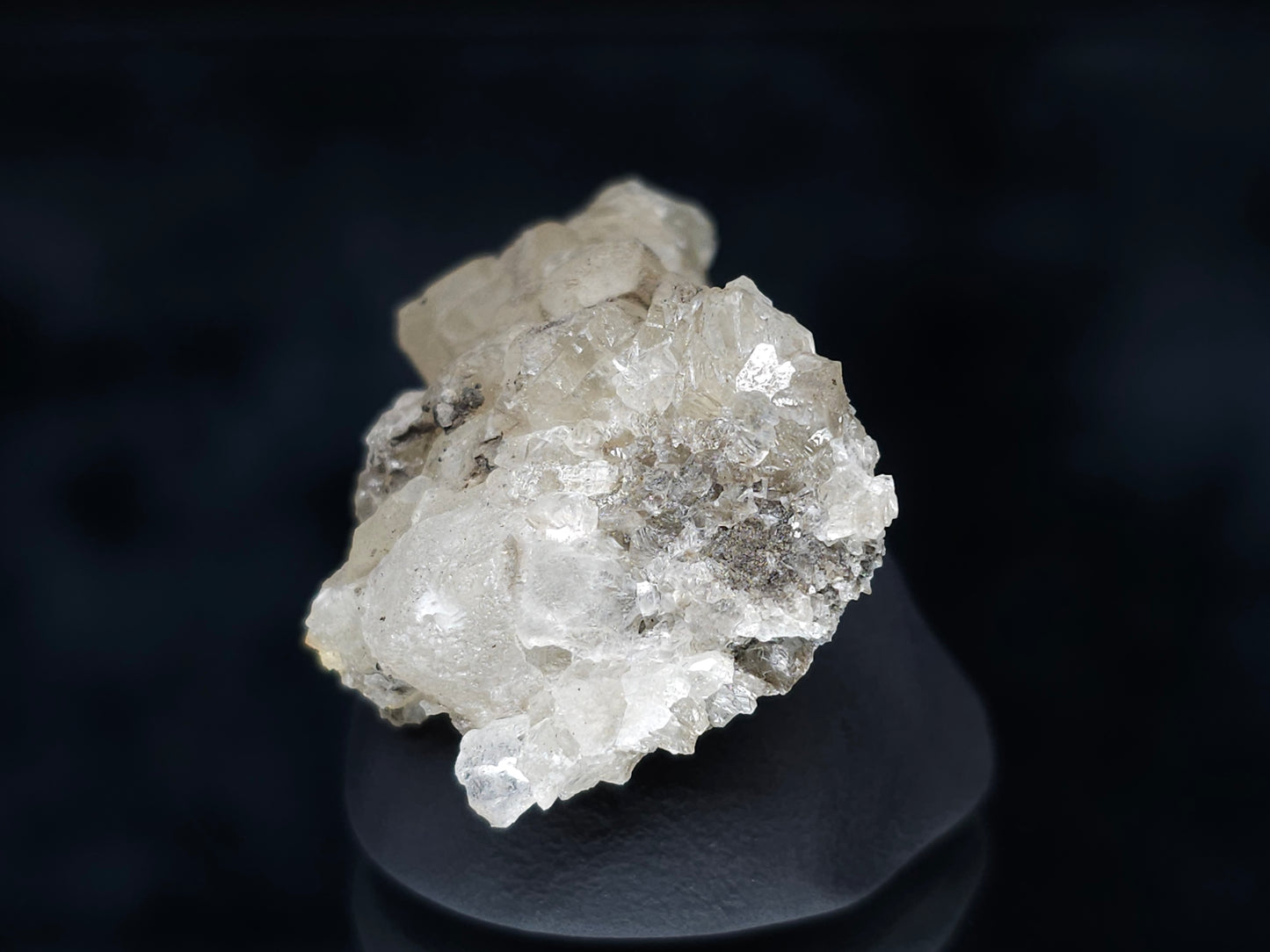 #36613 Super clear Nailhead Spar Calcite and Chalcopyrite ore and multiple small fossils in the matrix