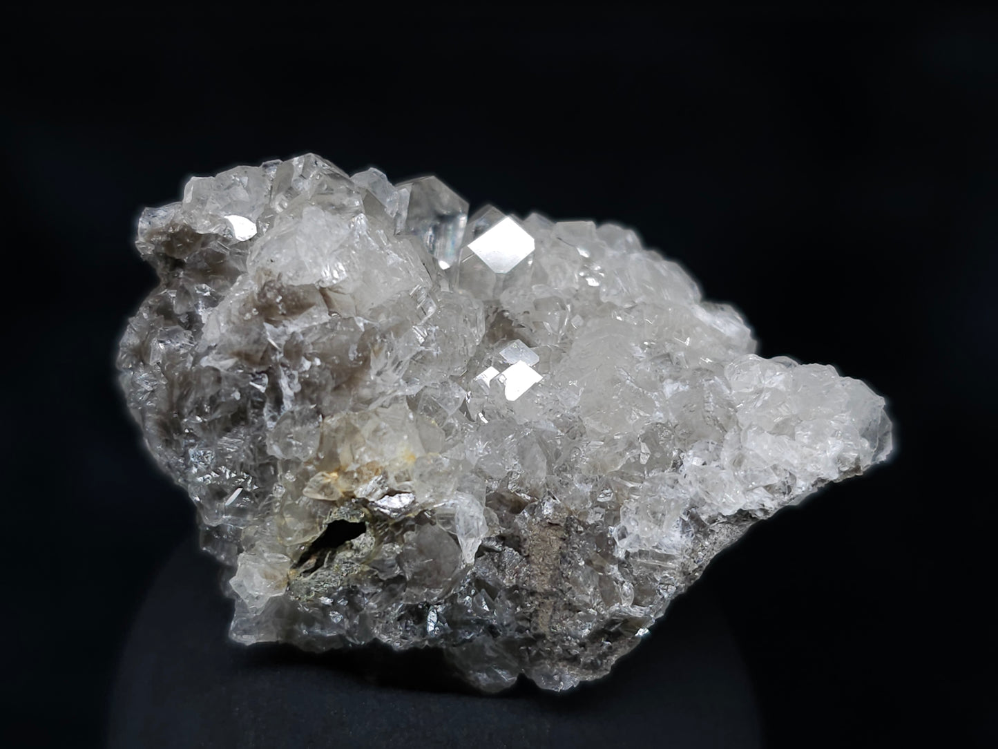 #36660 Super clear Nailhead Spar Calcite and Chalcopyrite ore and multiple small fossils in the matrix