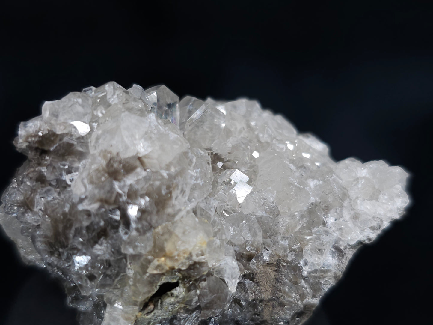 #36660 Super clear Nailhead Spar Calcite and Chalcopyrite ore and multiple small fossils in the matrix