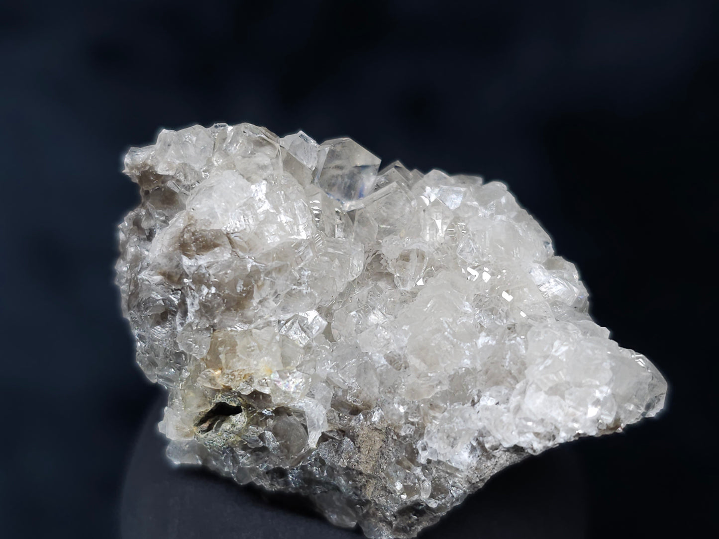 #36660 Super clear Nailhead Spar Calcite and Chalcopyrite ore and multiple small fossils in the matrix