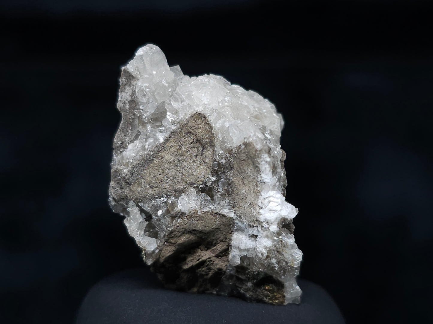 #36660 Super clear Nailhead Spar Calcite and Chalcopyrite ore and multiple small fossils in the matrix
