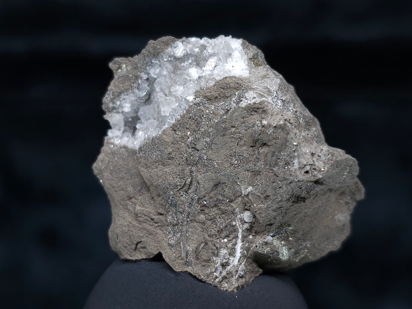 #36670 Super clear Nailhead Spar Calcite and Chalcopyrite ore and multiple small fossils in the matrix