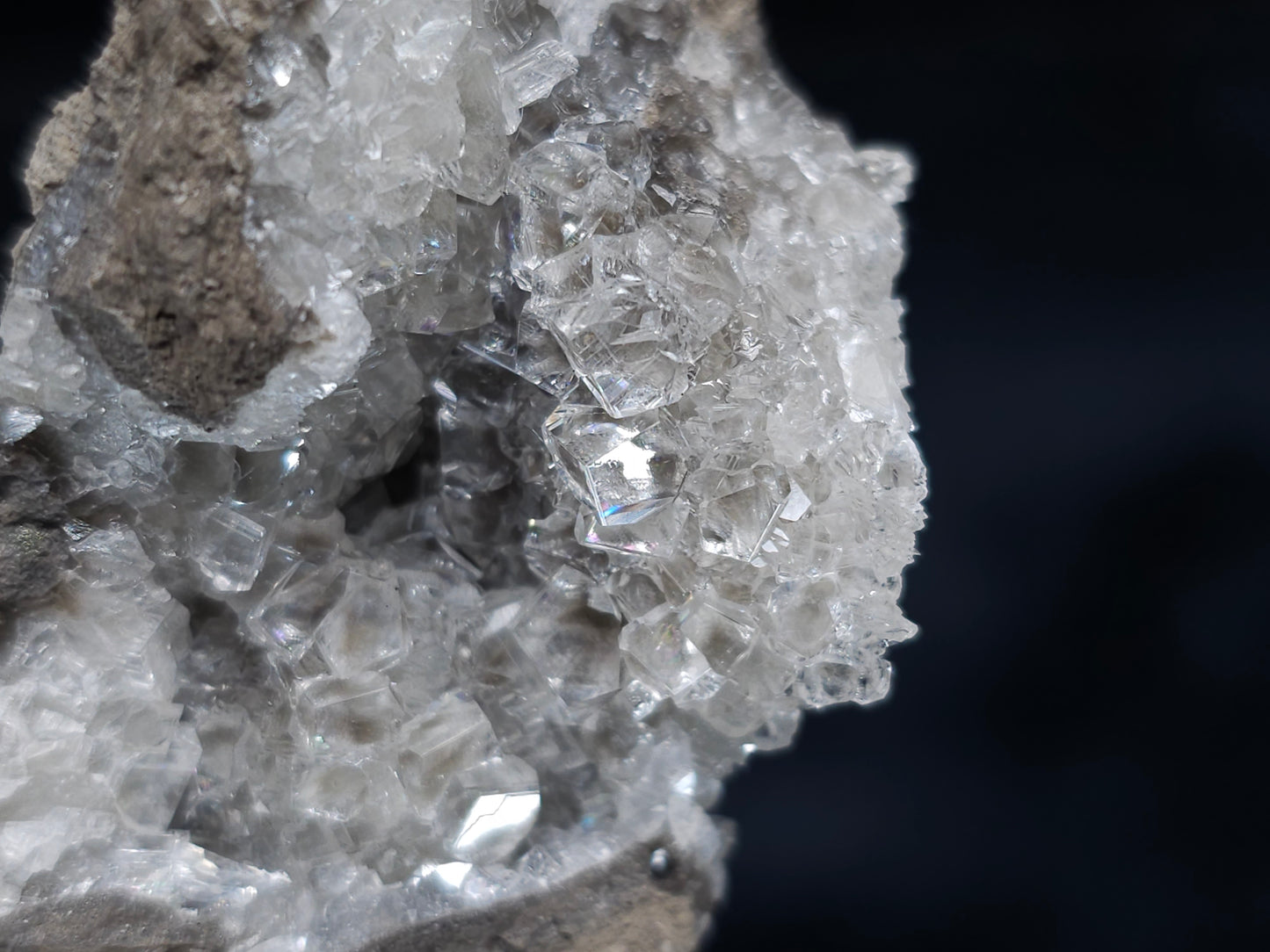 #36672 Super clear Nailhead Spar Calcite and Chalcopyrite ore and multiple small fossils in the matrix