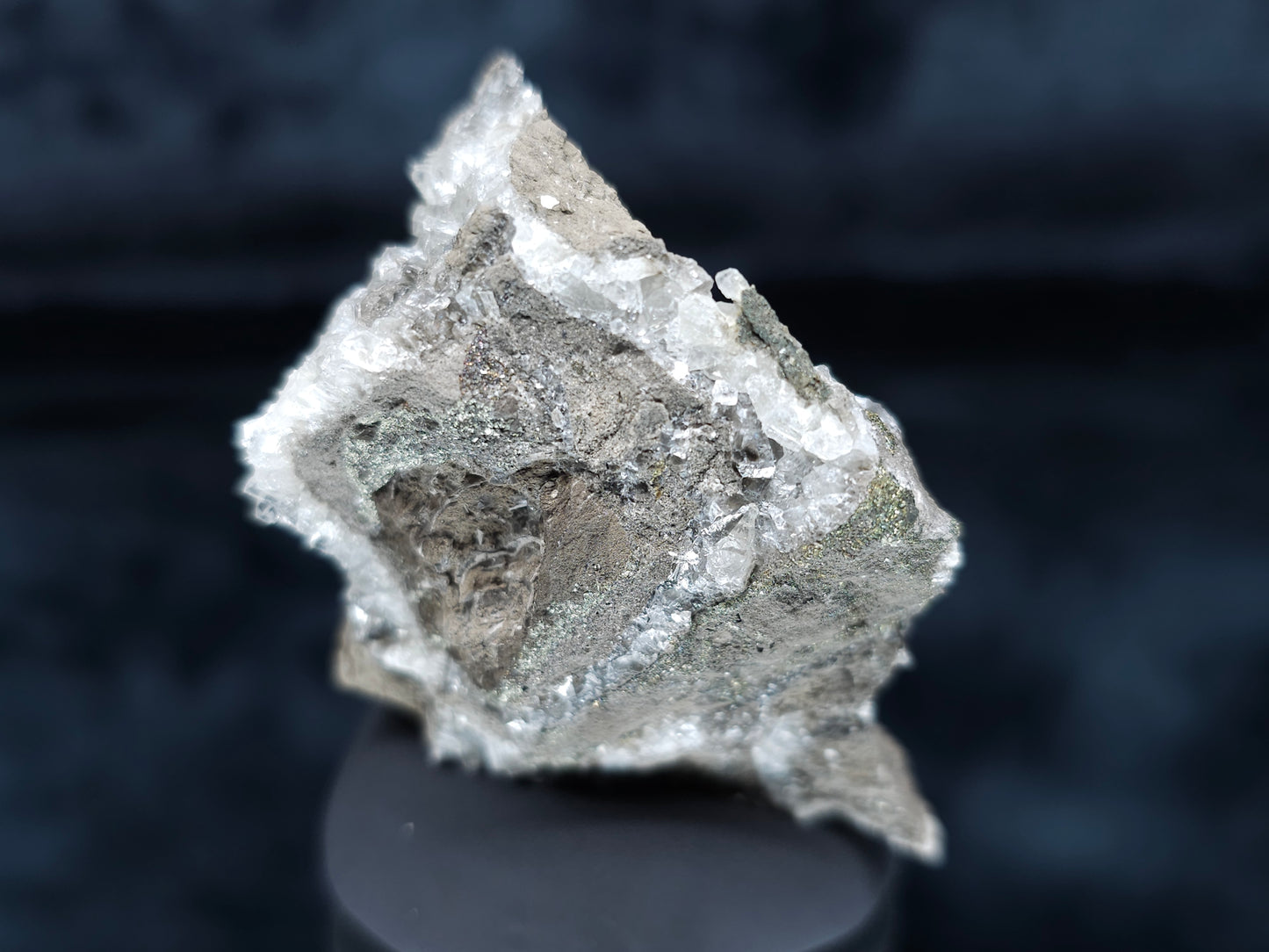 #36672 Super clear Nailhead Spar Calcite and Chalcopyrite ore and multiple small fossils in the matrix