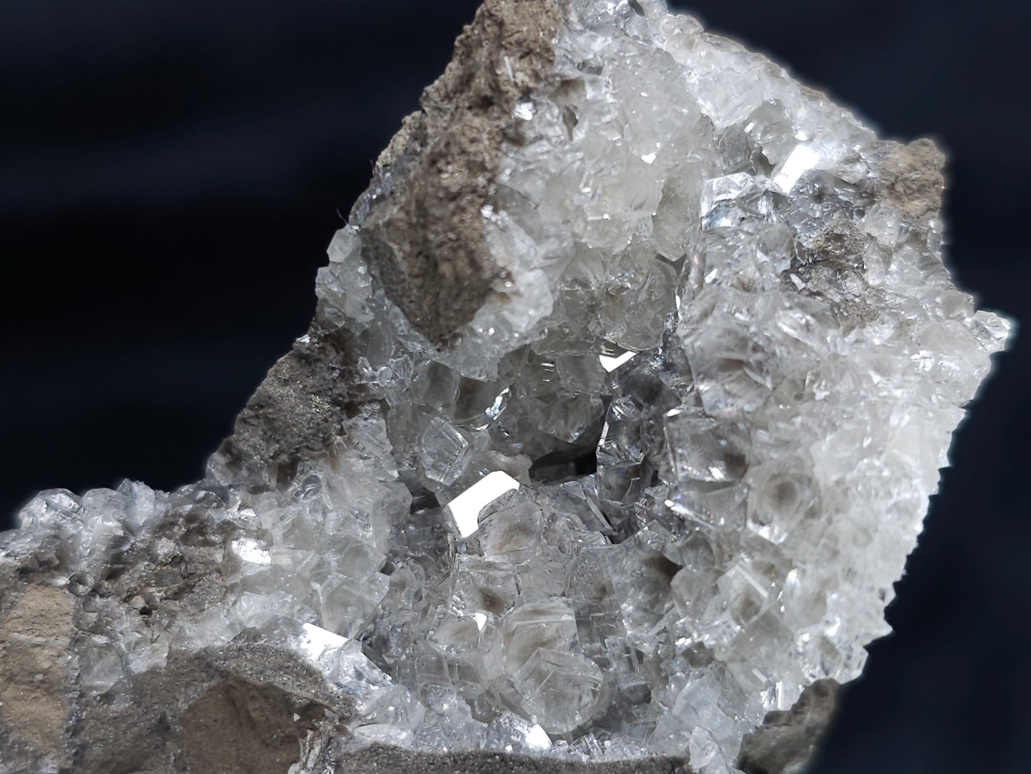 #36672 Super clear Nailhead Spar Calcite and Chalcopyrite ore and multiple small fossils in the matrix
