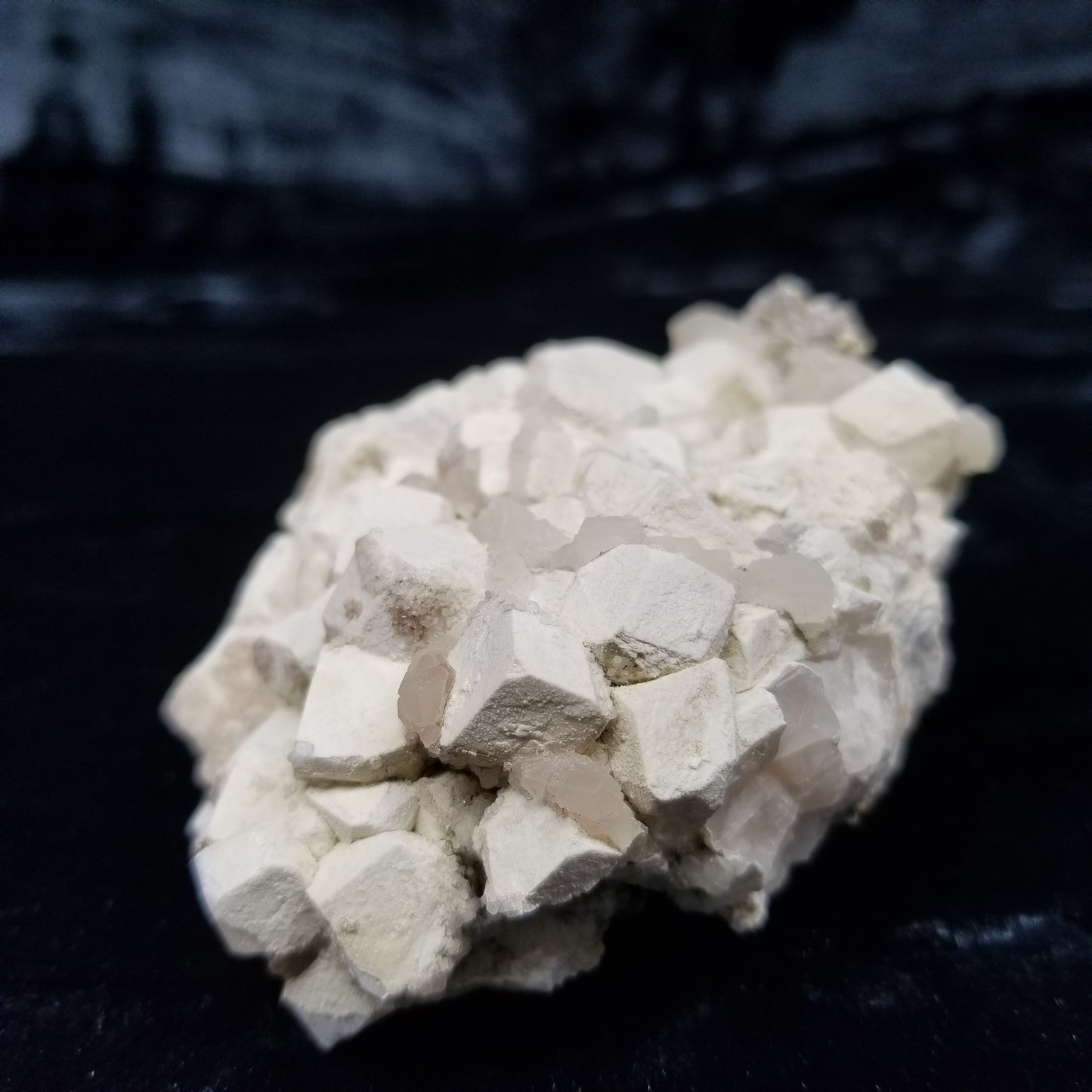 #11032 White Dolomite and Spirit Quartz on Combined form Calcite with multiple formation