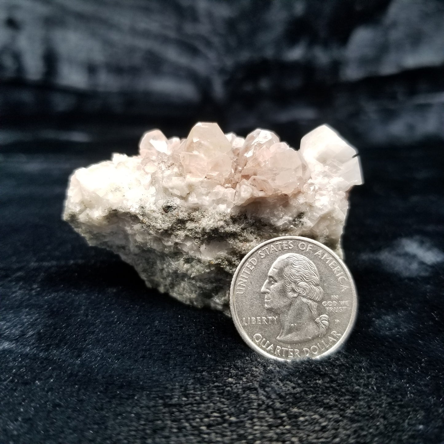 #11044-A Combined form Calcite with Hematite inclusions on matrix
