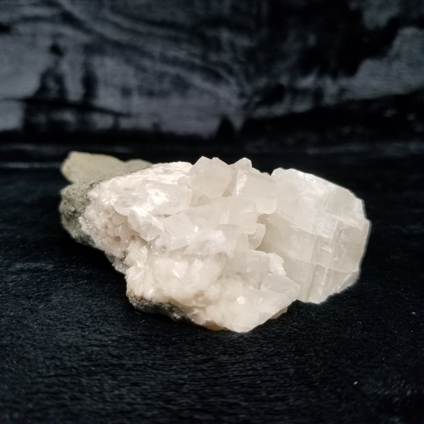 #11044-B White and clear Combined form Calcite with white Calcite block