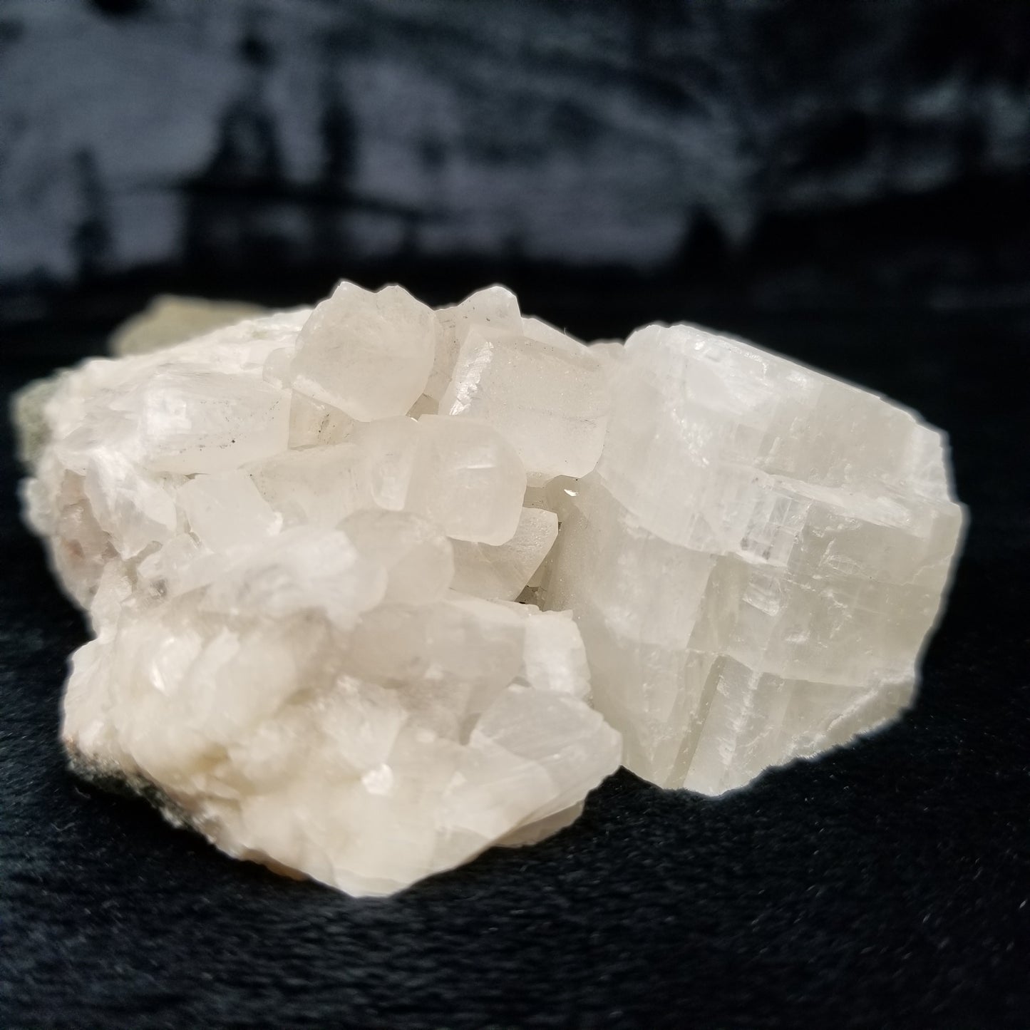 #11044-B White and clear Combined form Calcite with white Calcite block