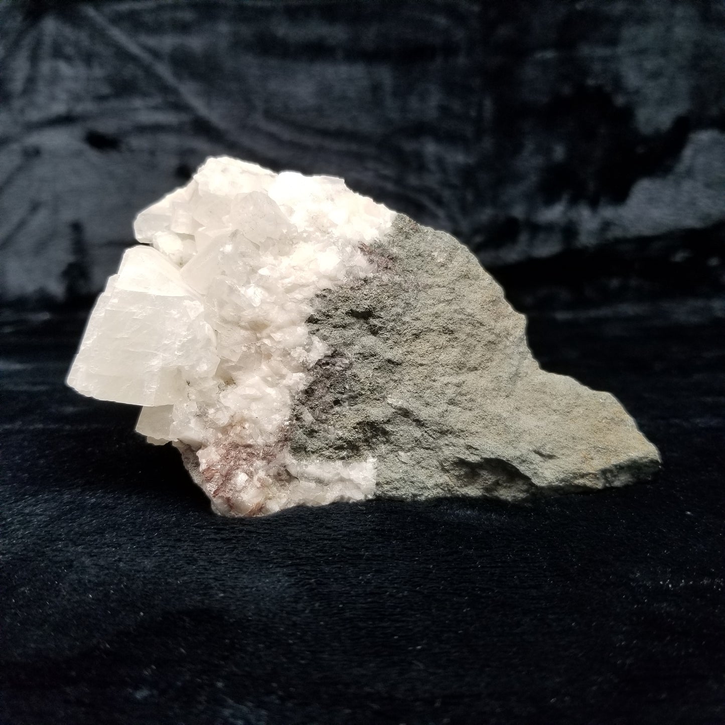 #11044-B White and clear Combined form Calcite with white Calcite block