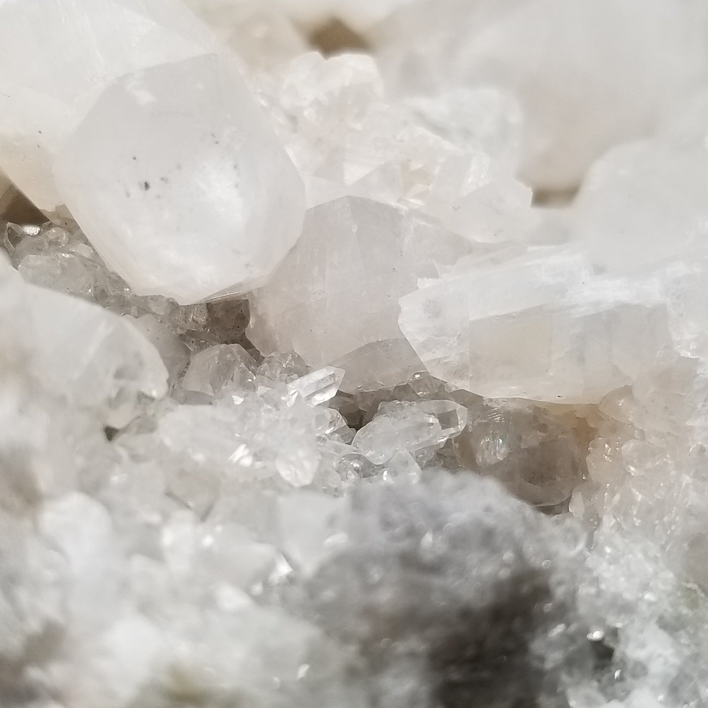 #11045 Clear Combined form Calcite with Spirit Quartz on matrix