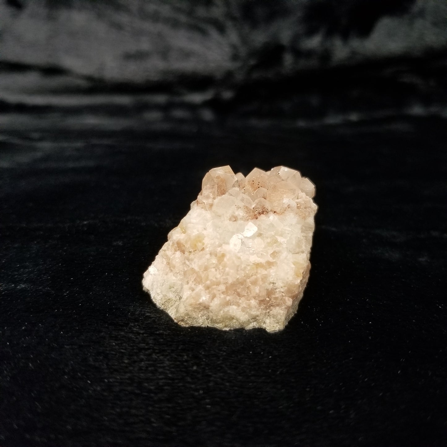 #11049 Hematite on clear Combined form Calcite with Hematite incluisions