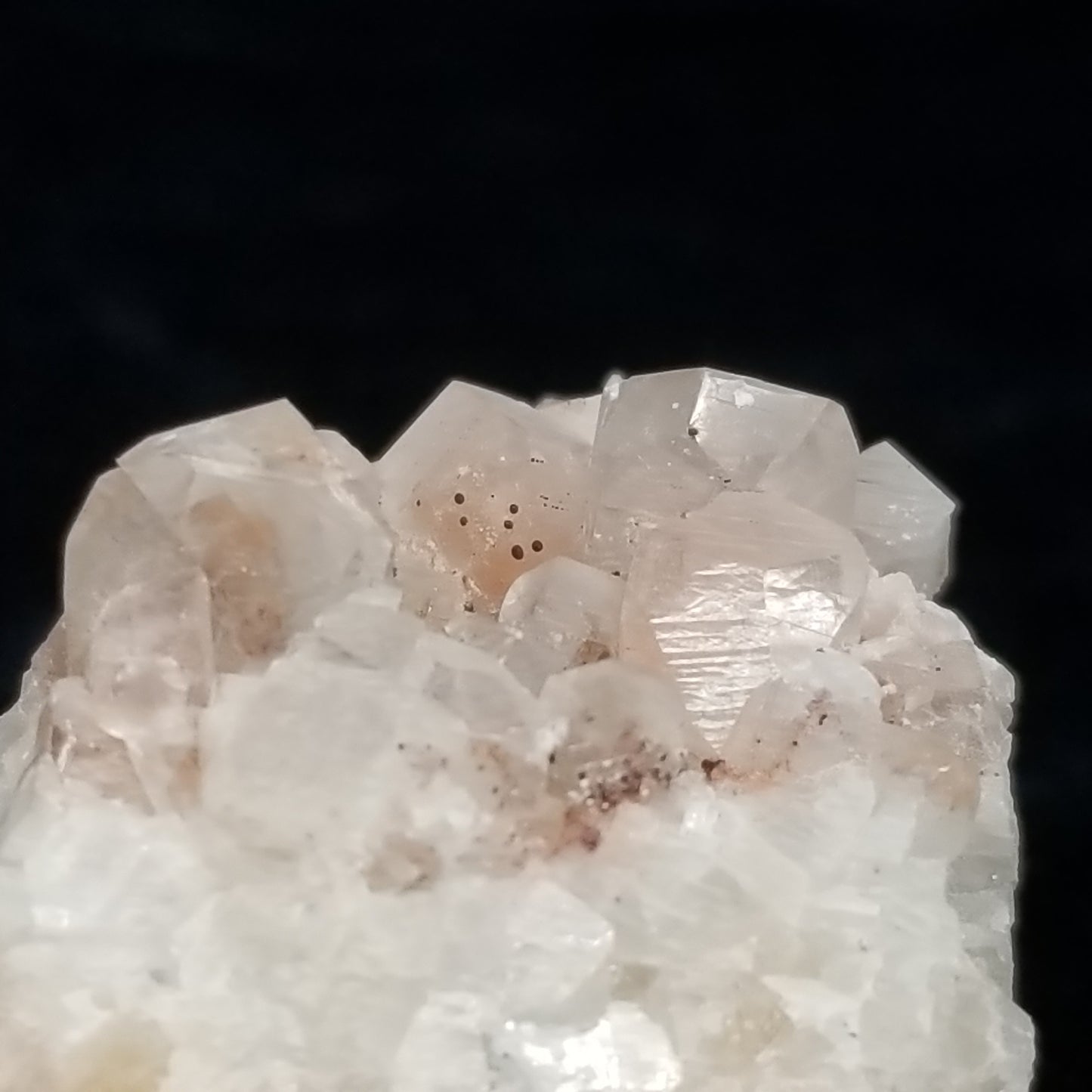 #11049 Hematite on clear Combined form Calcite with Hematite incluisions