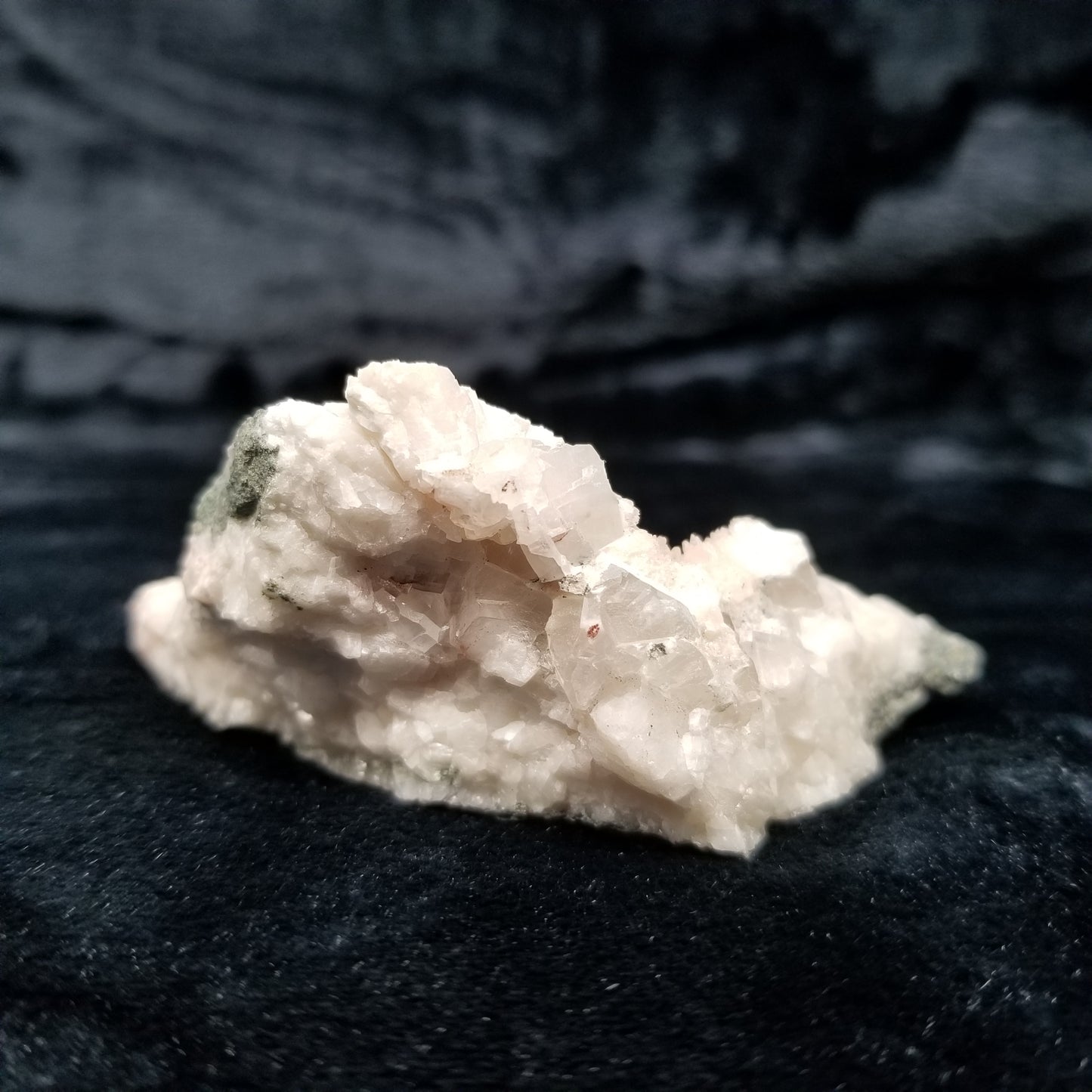 #11056 Special Calcite on white Calcite and Sedimentary matrix