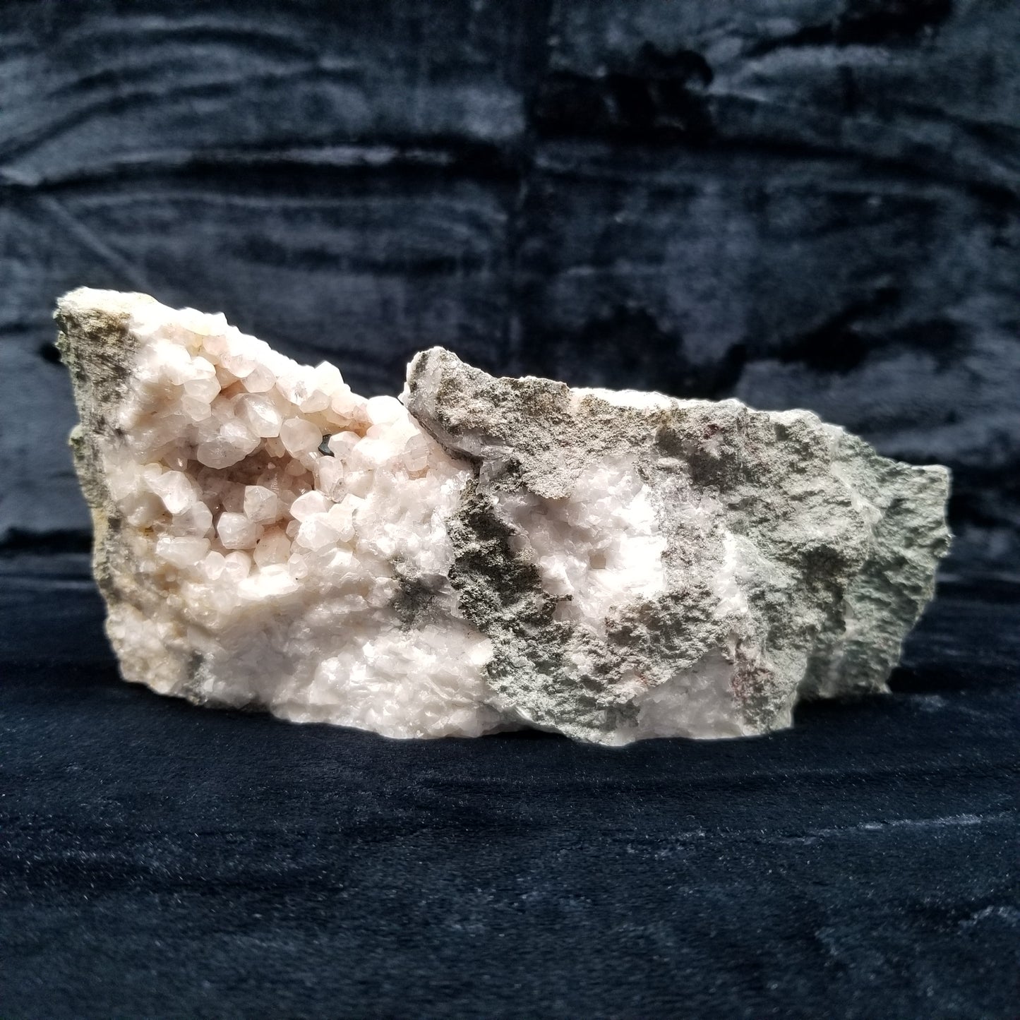 #11057 Chalcopyrite on clear Combined form Calcite with Hematite inclusions