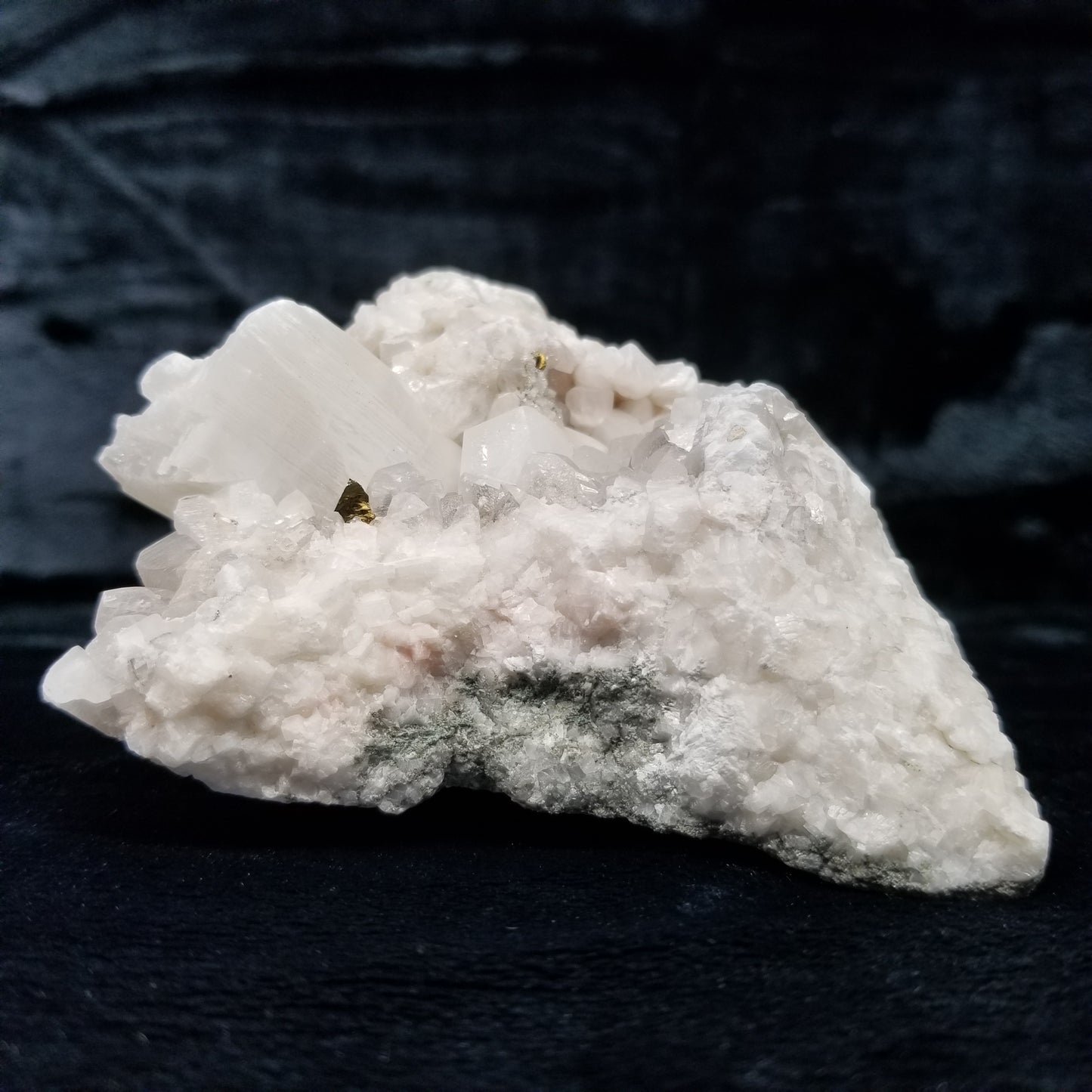 #11058 Chalcopyrite on clear and white Combined form Calcite