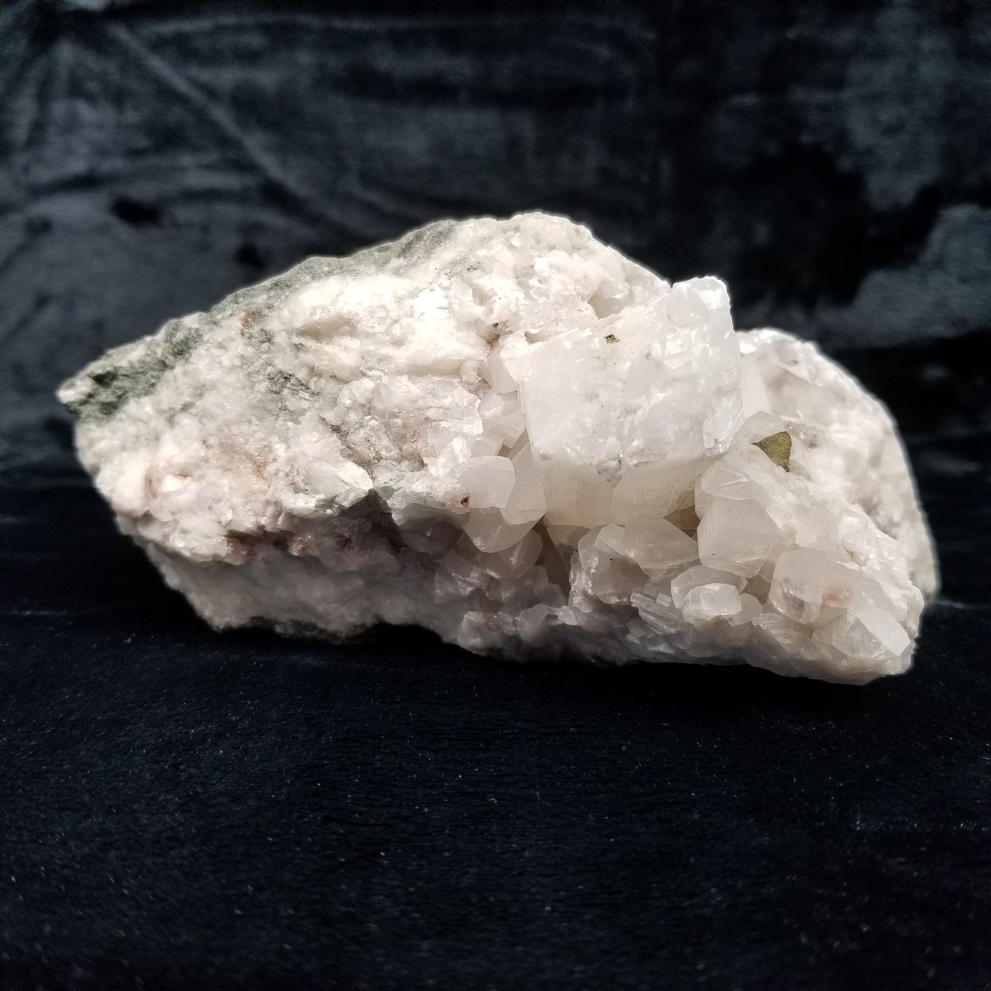 #11058 Chalcopyrite on clear and white Combined form Calcite