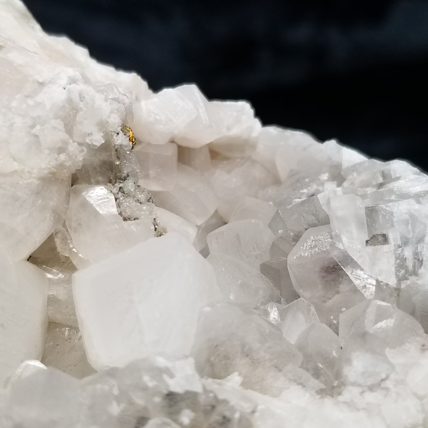 #11058 Chalcopyrite on clear and white Combined form Calcite