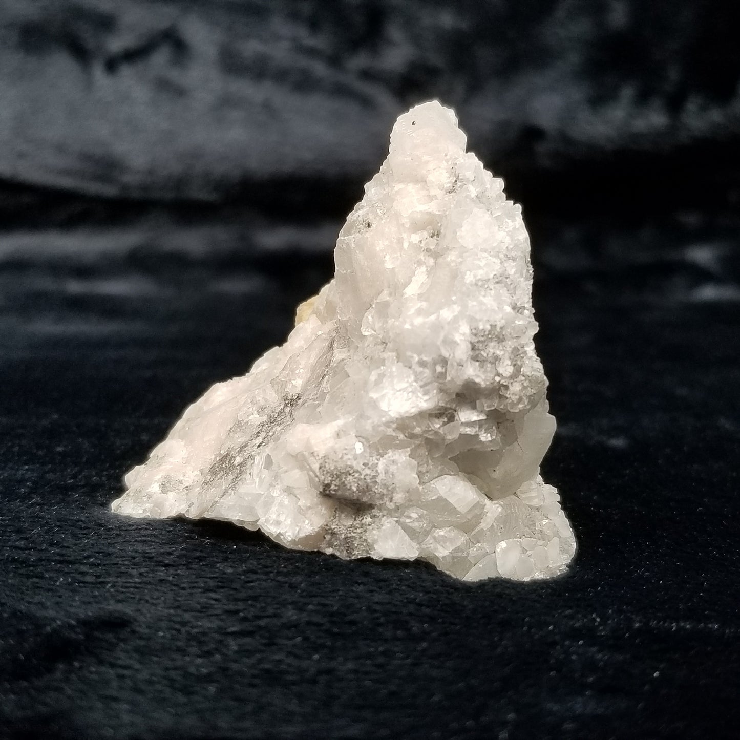 #11064 Chalcopyrite on Calcite and Spirit Quartz on white Calcite matrix