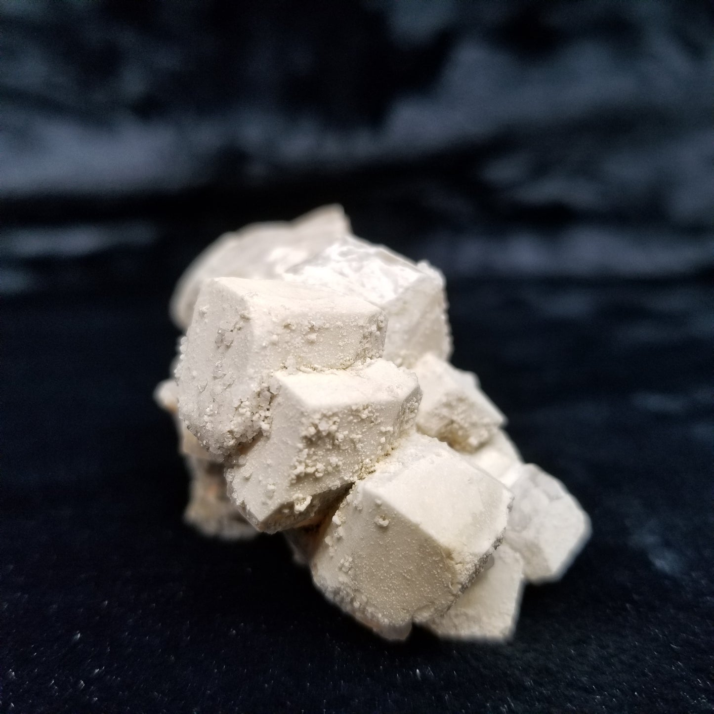 #11068 White Dolomite along with clear Nailhead Spar Calcite on Combined form Calcite cluster on white Calcite