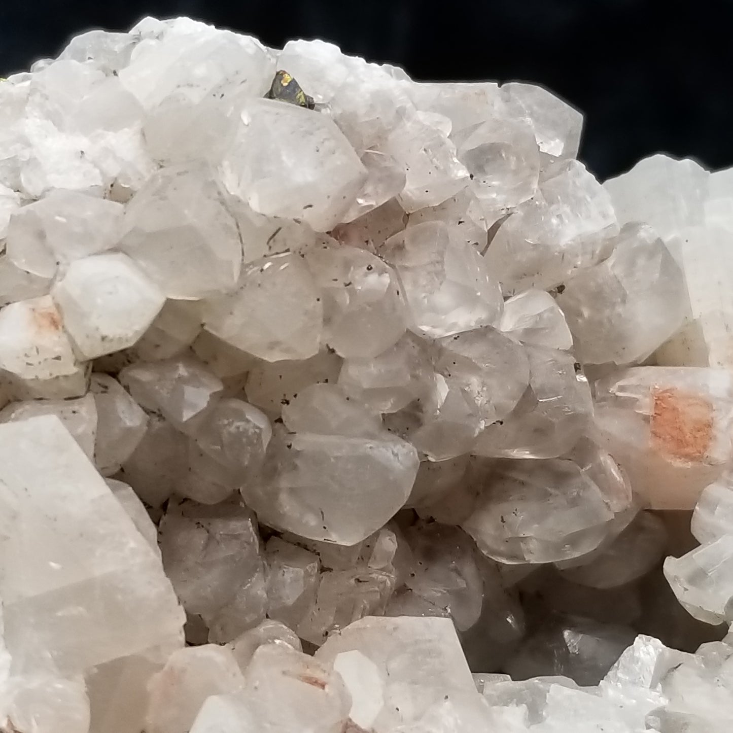 #11074 Chalcopyrite on clear Combined form Calcite on matrix