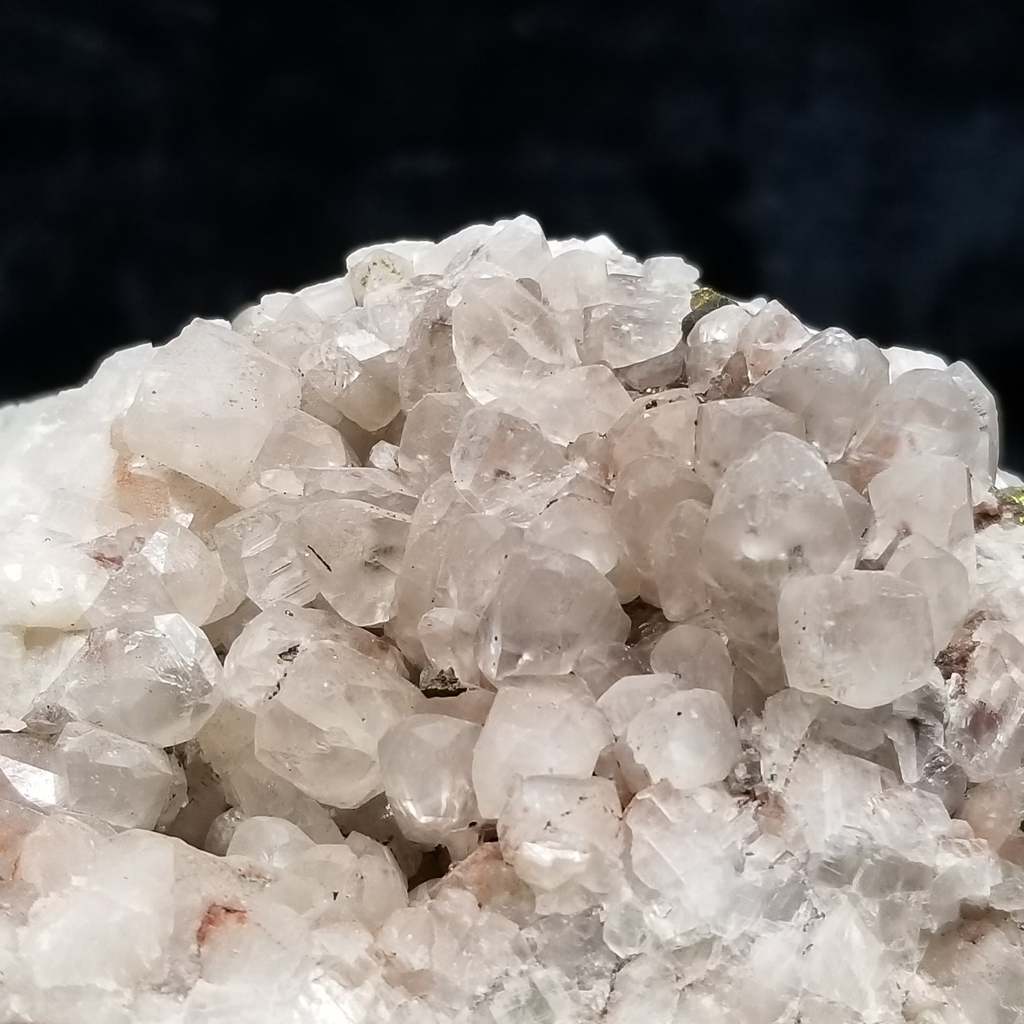 #11074 Chalcopyrite on clear Combined form Calcite on matrix