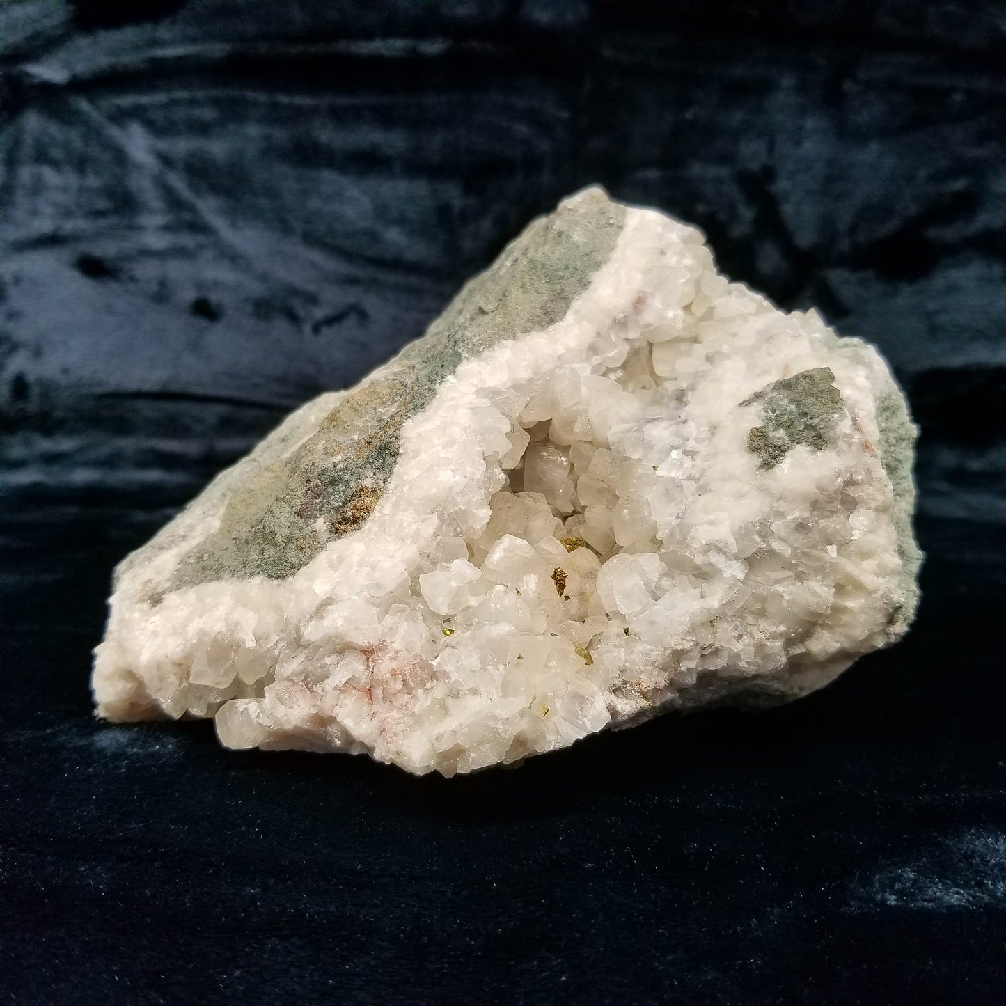 #11082 Chalcopyrite ore on clear Combined form Calcite with phantom Chalcopyrite ore