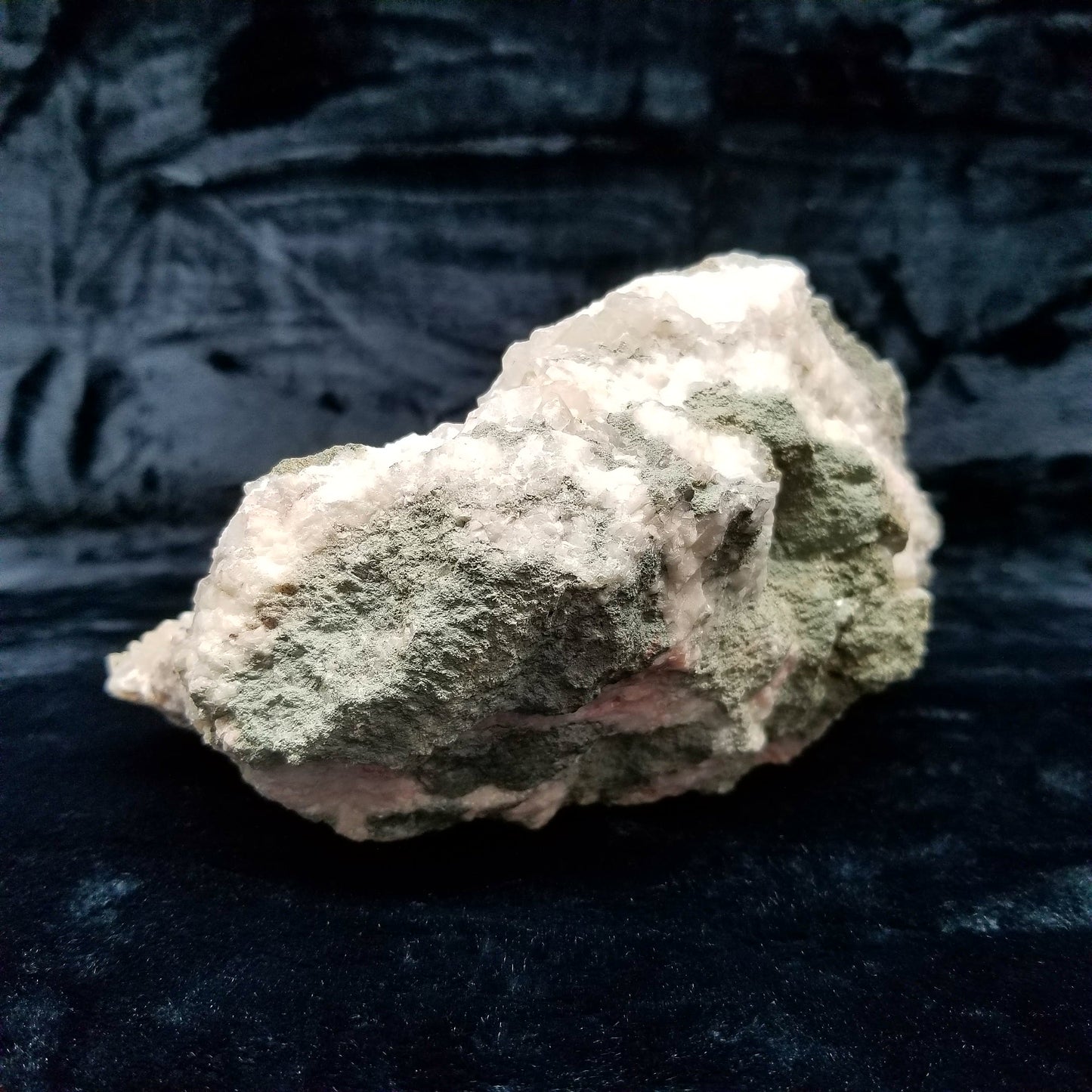 #11082 Chalcopyrite ore on clear Combined form Calcite with phantom Chalcopyrite ore