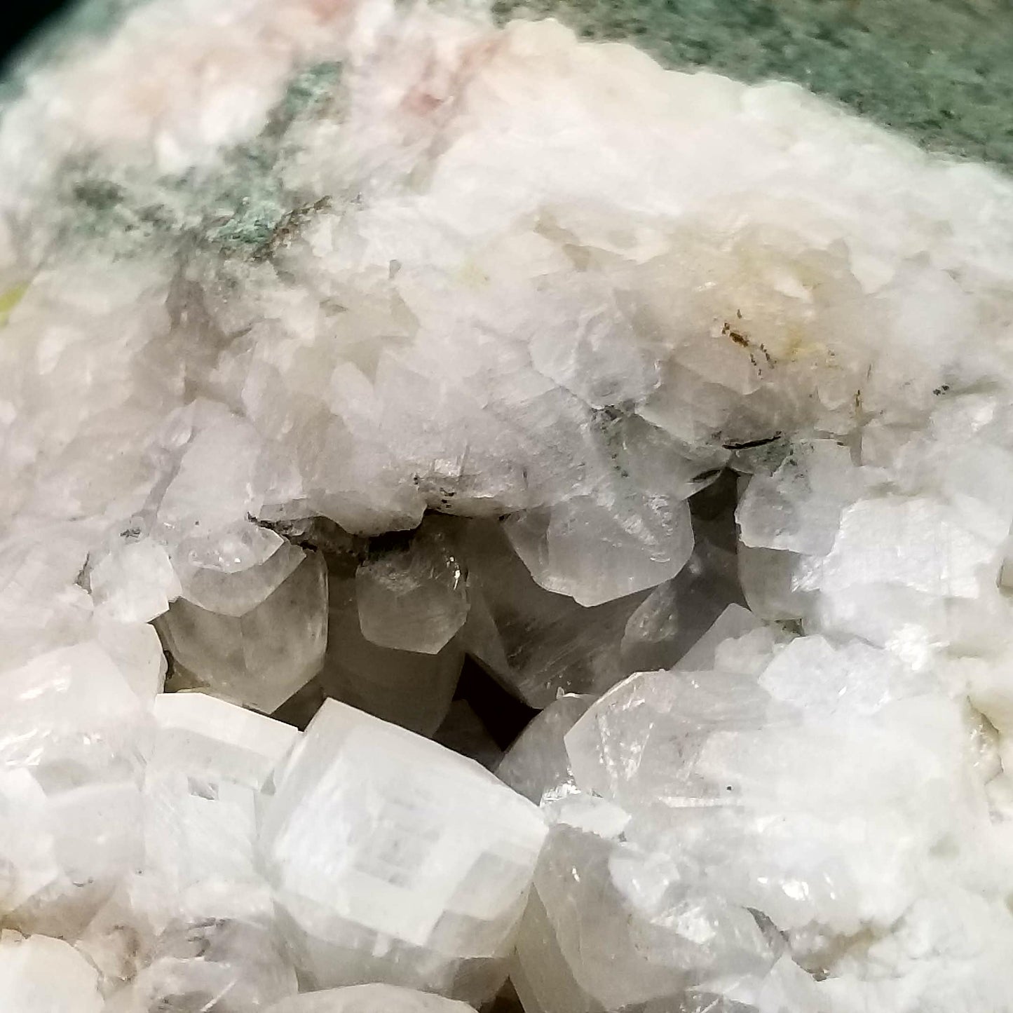 #11082 Chalcopyrite ore on clear Combined form Calcite with phantom Chalcopyrite ore