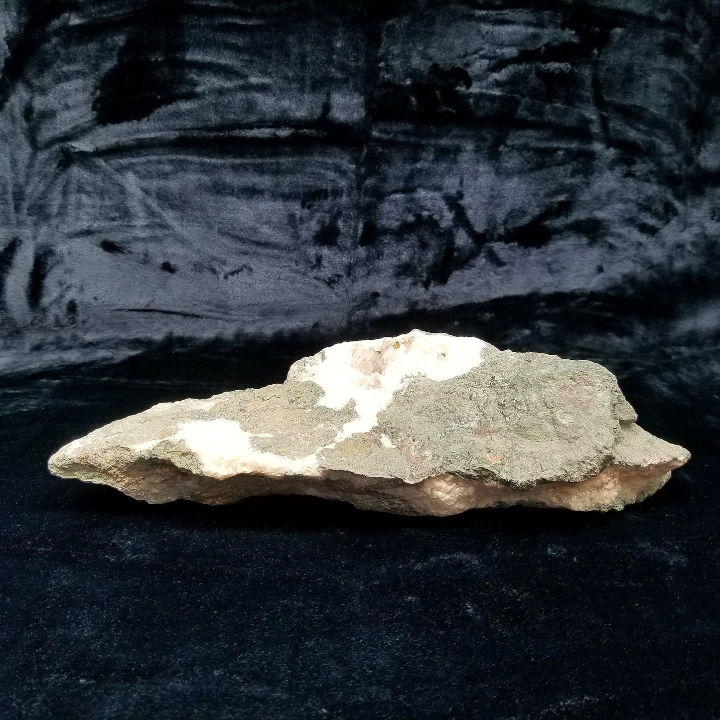 #11088 Chalcopyrite ore on clear Combined form Calcite with phantom Chalcopyrite inclusions