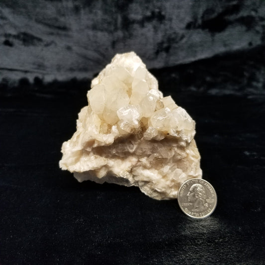 #11129 Chalcopyrite on clear Combined form Calcite