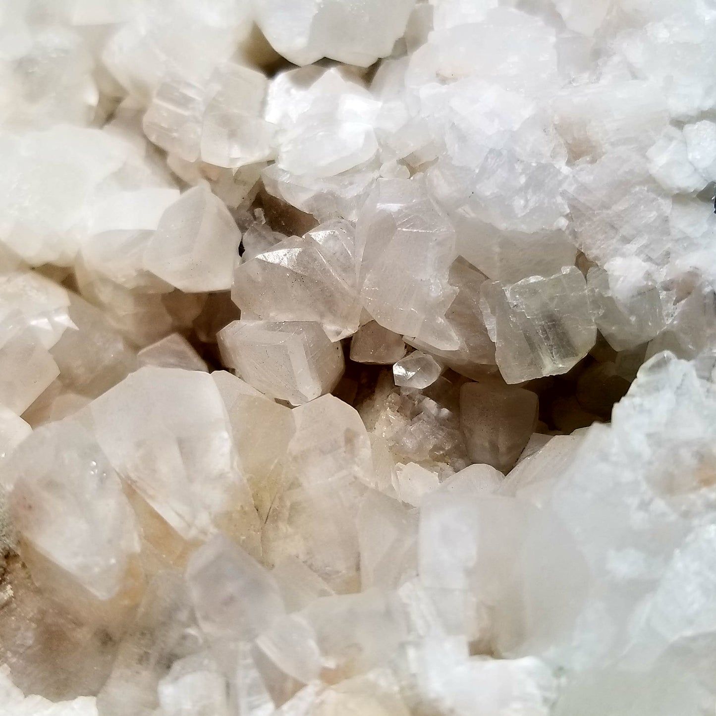 #11166 Hematite on clear Combined form Calcite with Hematite phantom inclusions
