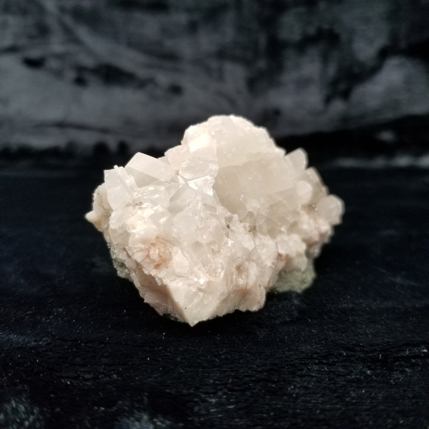 #11169 Chalcopyrite on clear Combined form Calcite with Hematite phantom inclusions
