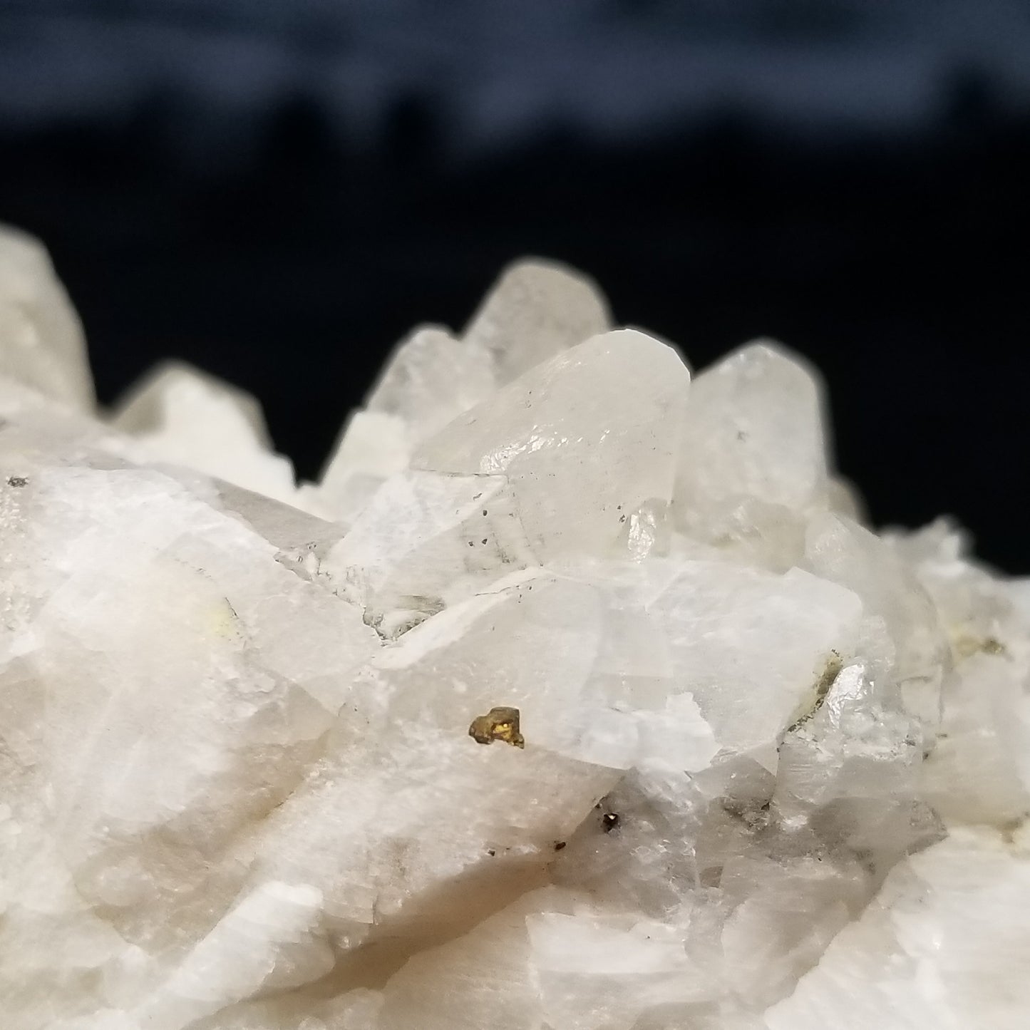 #11171 White Dolomite on clear Combined form Calcite cluster
