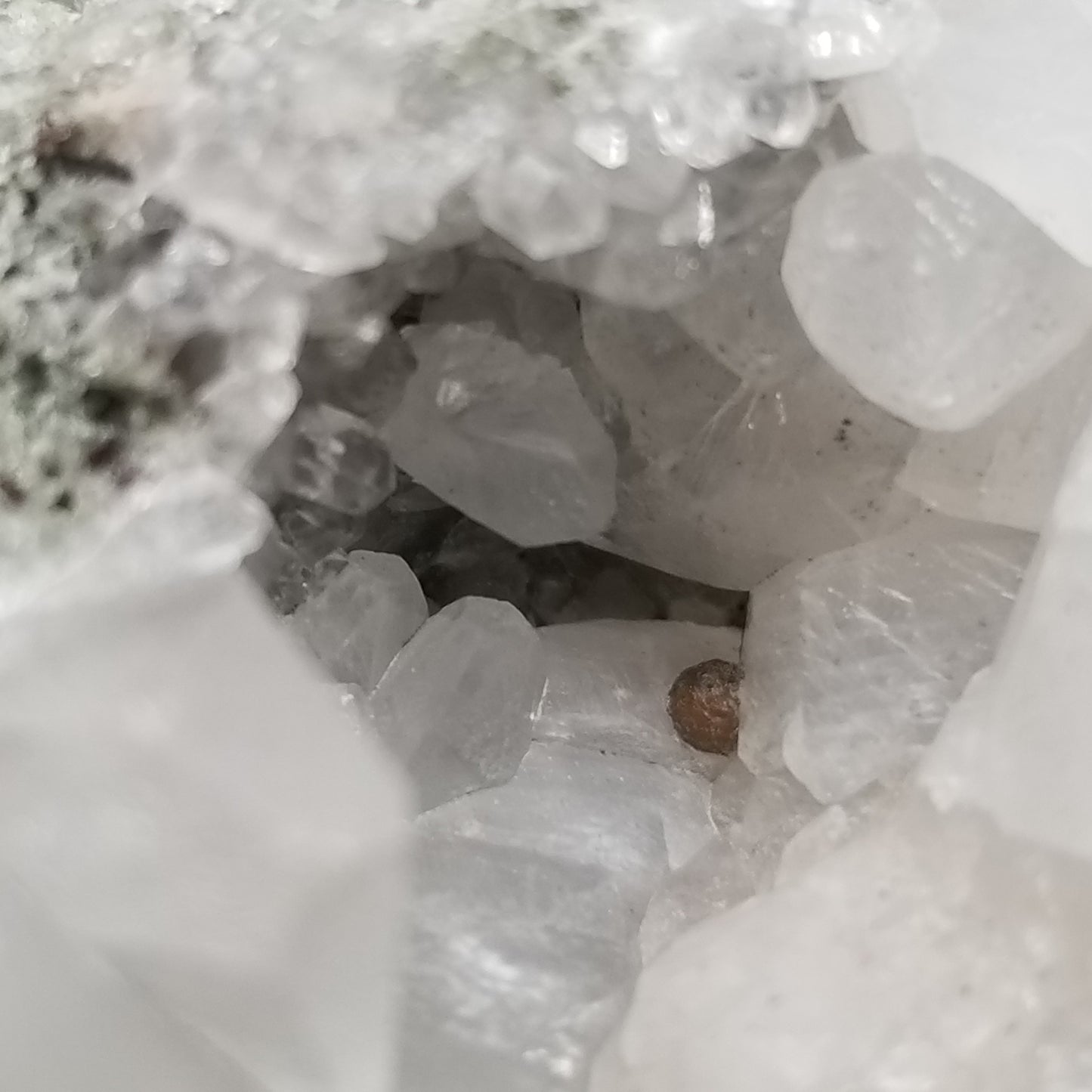 #11173 Clear Combined form Calcite with small Spirit Quartz formation