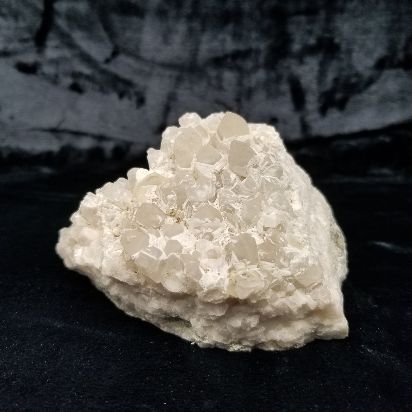 #11179 White Dolomite on clear Dogtooth Spar and Combined form Calcite cluster