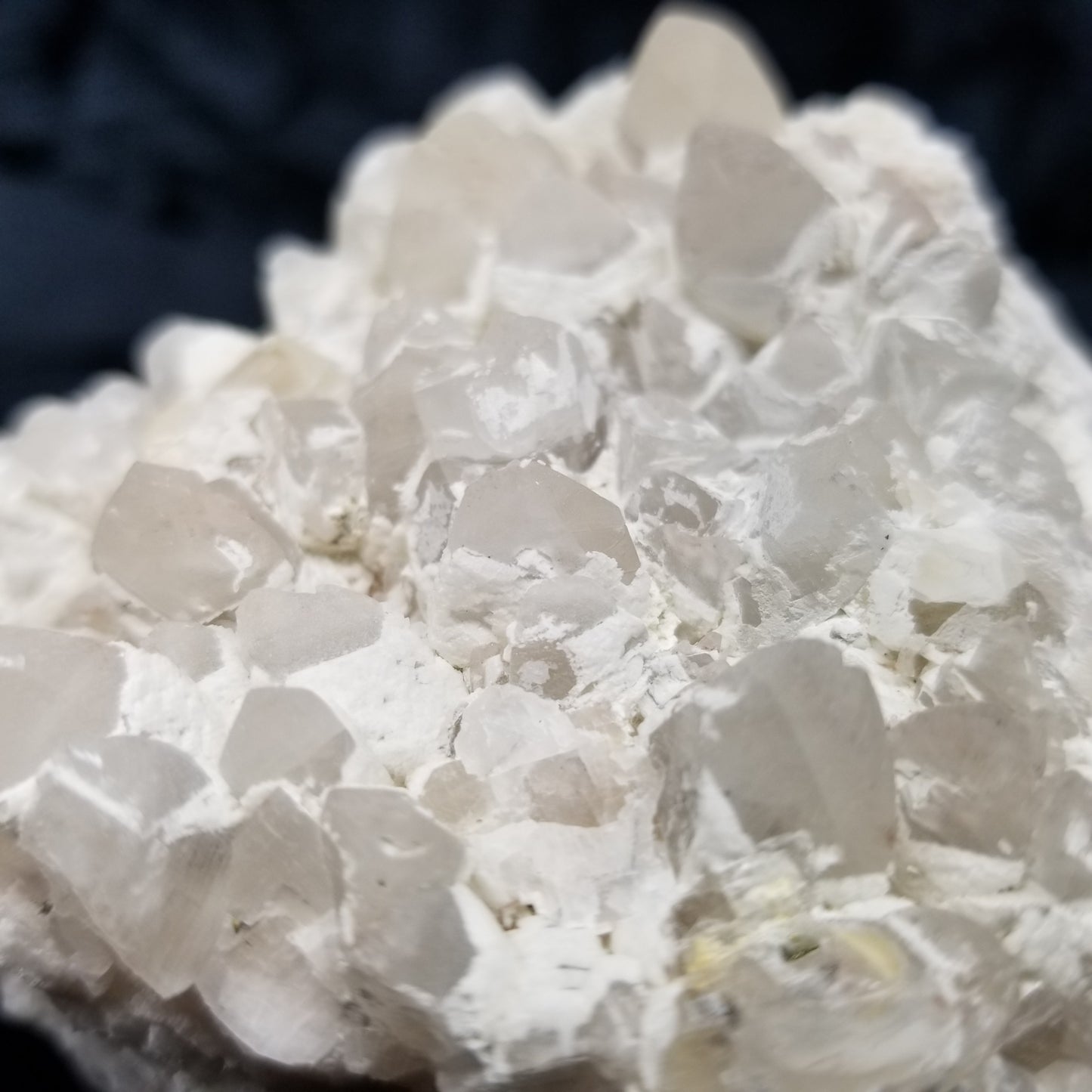 #11179 White Dolomite on clear Dogtooth Spar and Combined form Calcite cluster