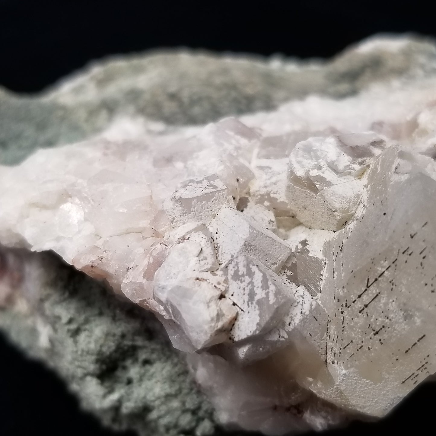 #11181 Pyrite and Chalcopyrite on clear Combined form Calcite formation on matrix