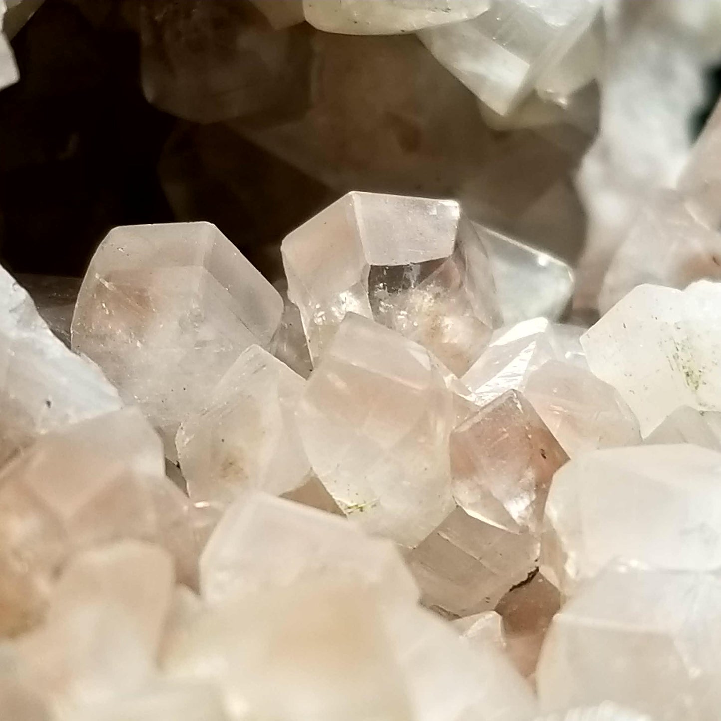 #11080 Chalcopyrite on super clear Combined form Calcite with Hematite and Chalcopyrite inclusions