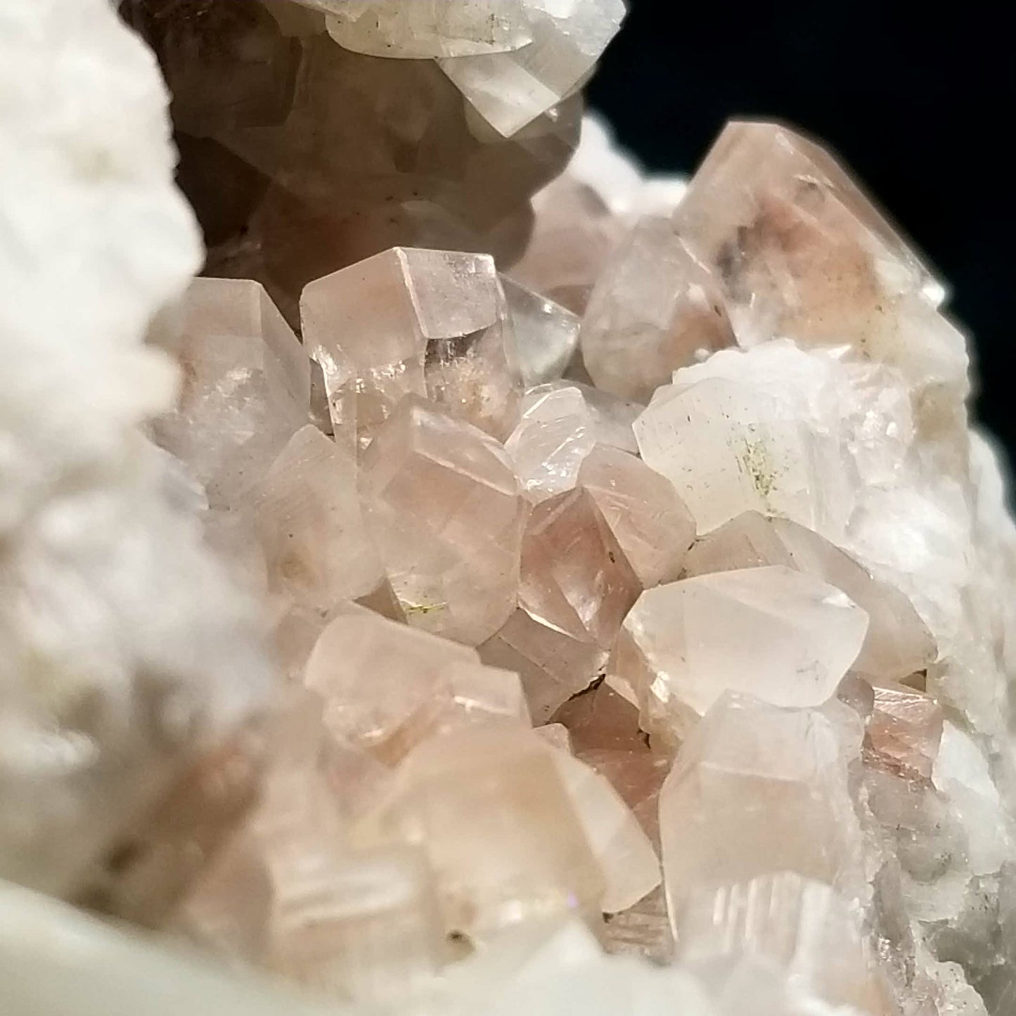 #11080 Chalcopyrite on super clear Combined form Calcite with Hematite and Chalcopyrite inclusions