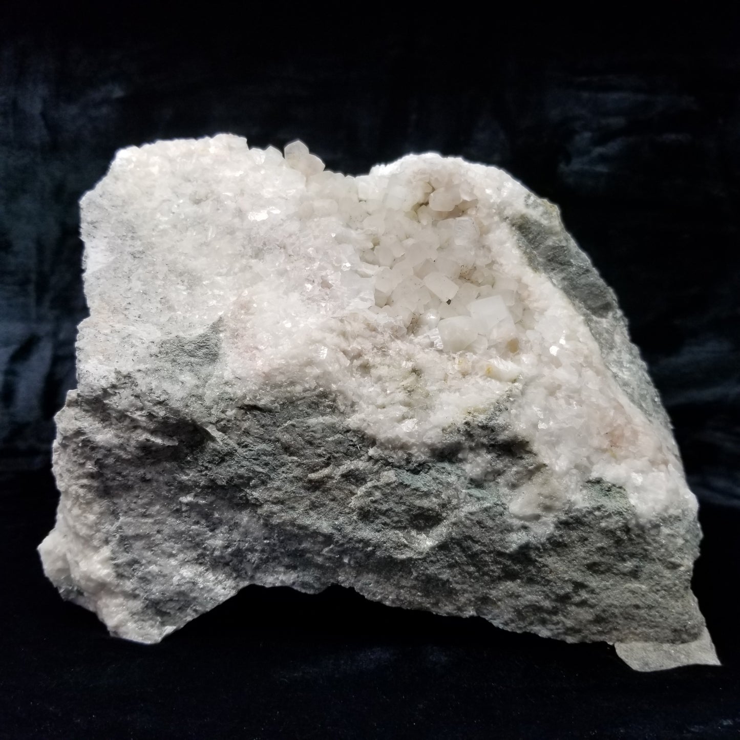 #11231 Chalcopyrite on clear Combined form Calcite with Hematite inclusions on matrix