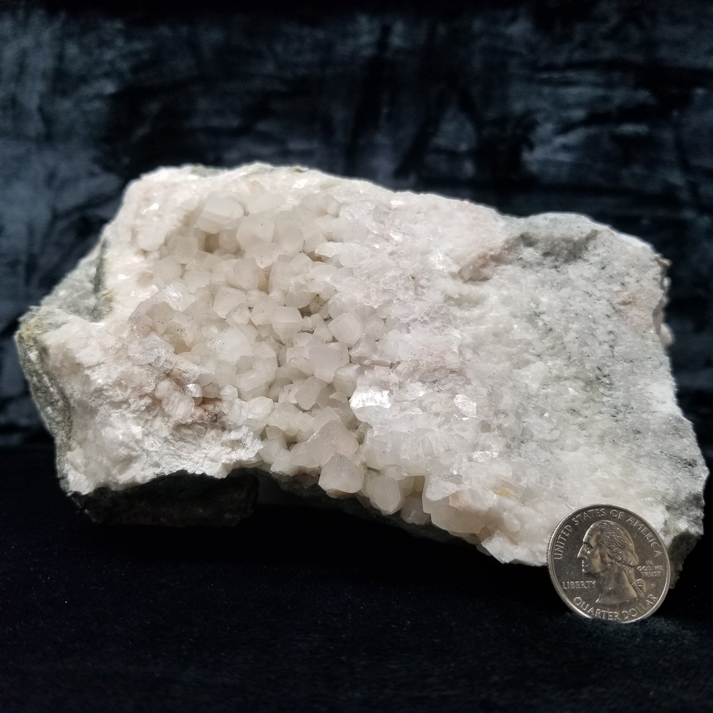 #11231 Chalcopyrite on clear Combined form Calcite with Hematite inclusions on matrix