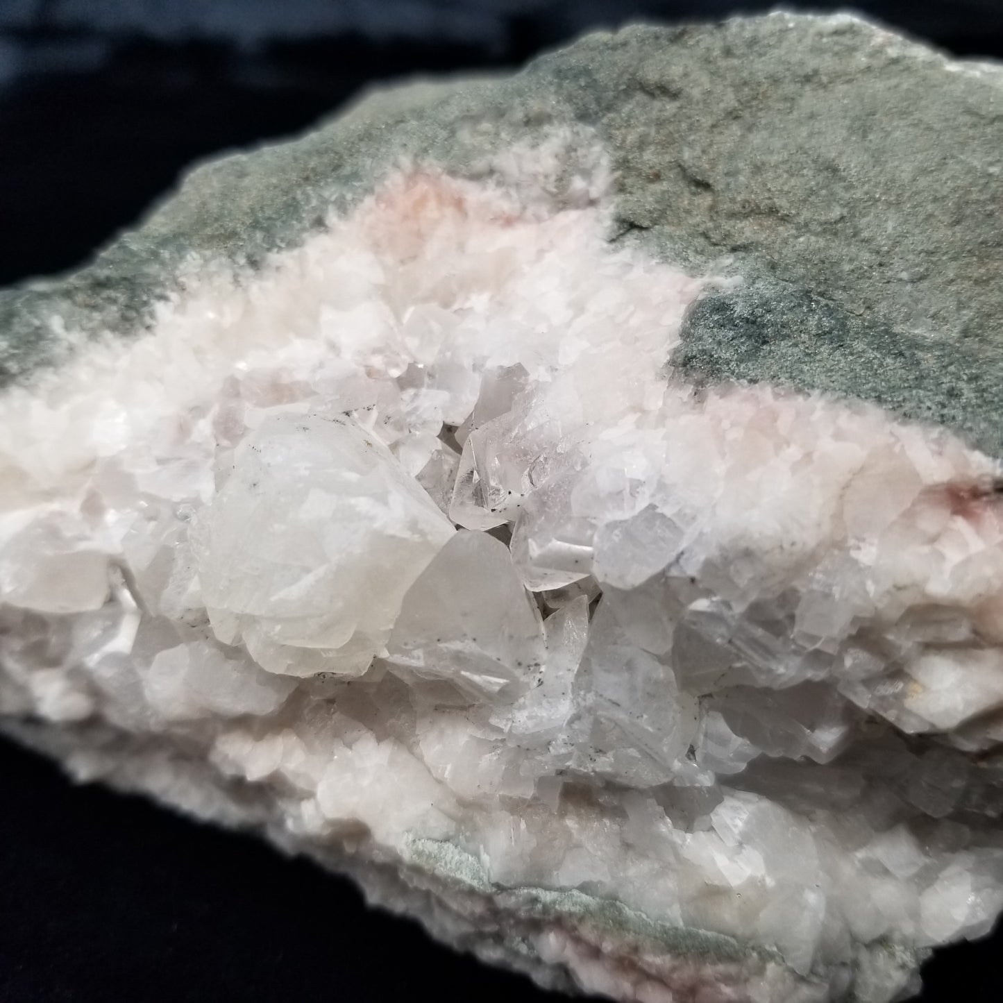 #11234 Clear Combined form Calcite with Chalcopyrite inclusions on matrix