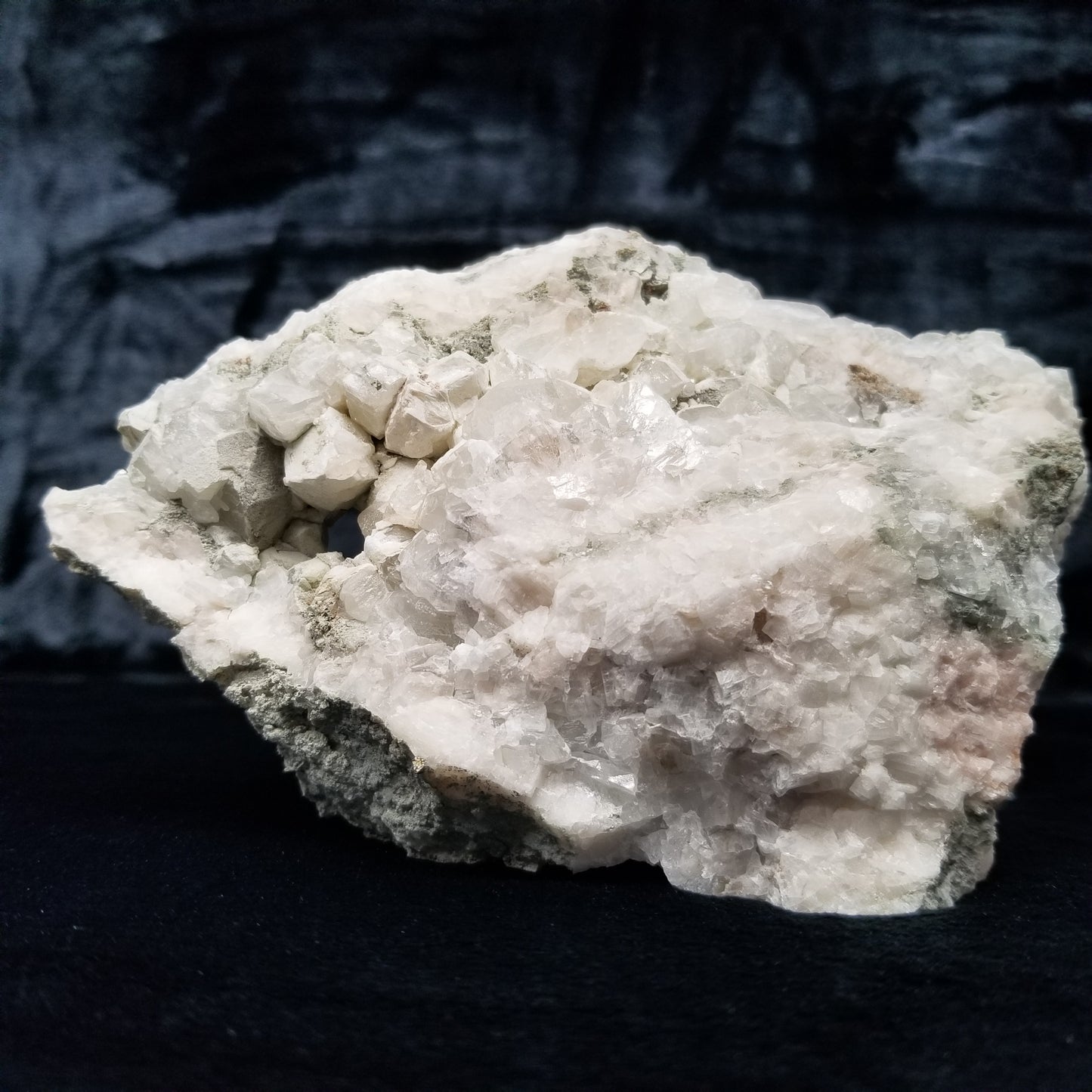 #11239 White Dolomite with Nailhead Spar Calcite on Combined form Clacite with millions of years formation on matrix