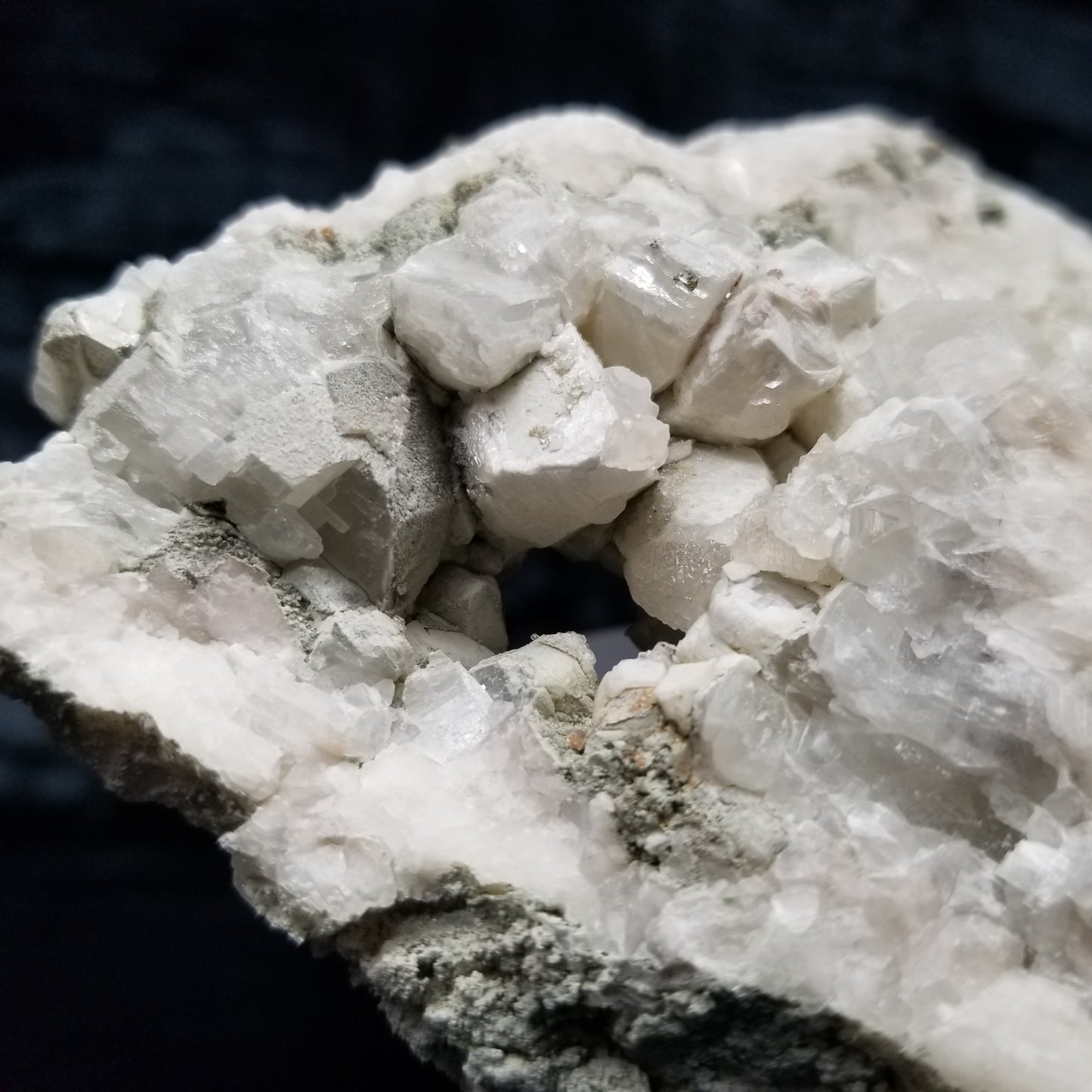 #11239 White Dolomite with Nailhead Spar Calcite on Combined form Clacite with millions of years formation on matrix