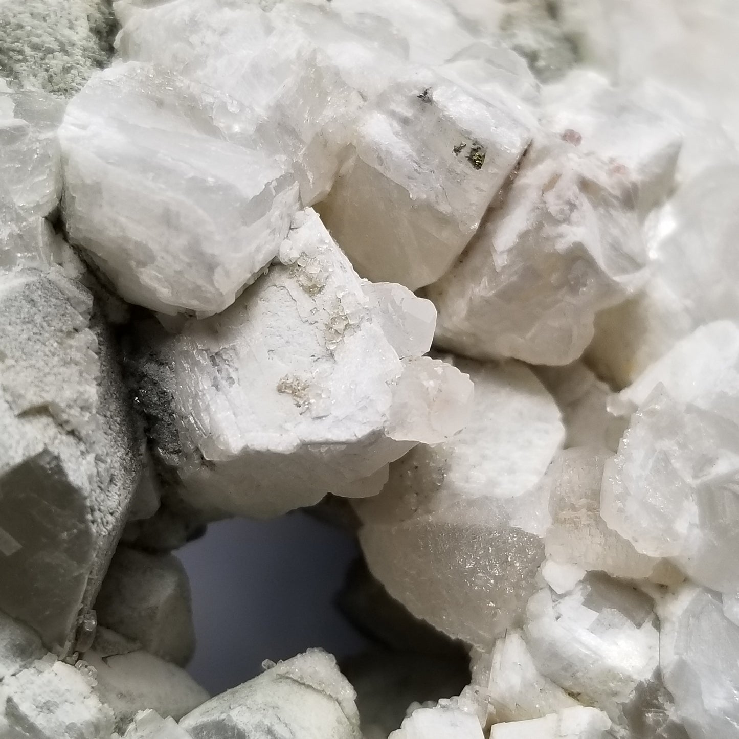 #11239 White Dolomite with Nailhead Spar Calcite on Combined form Clacite with millions of years formation on matrix