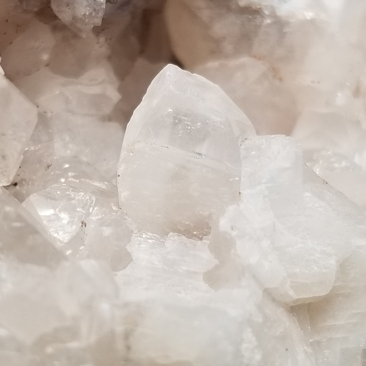 #11240 Clear Combined form Calcite with Hematite inclusions on matrix