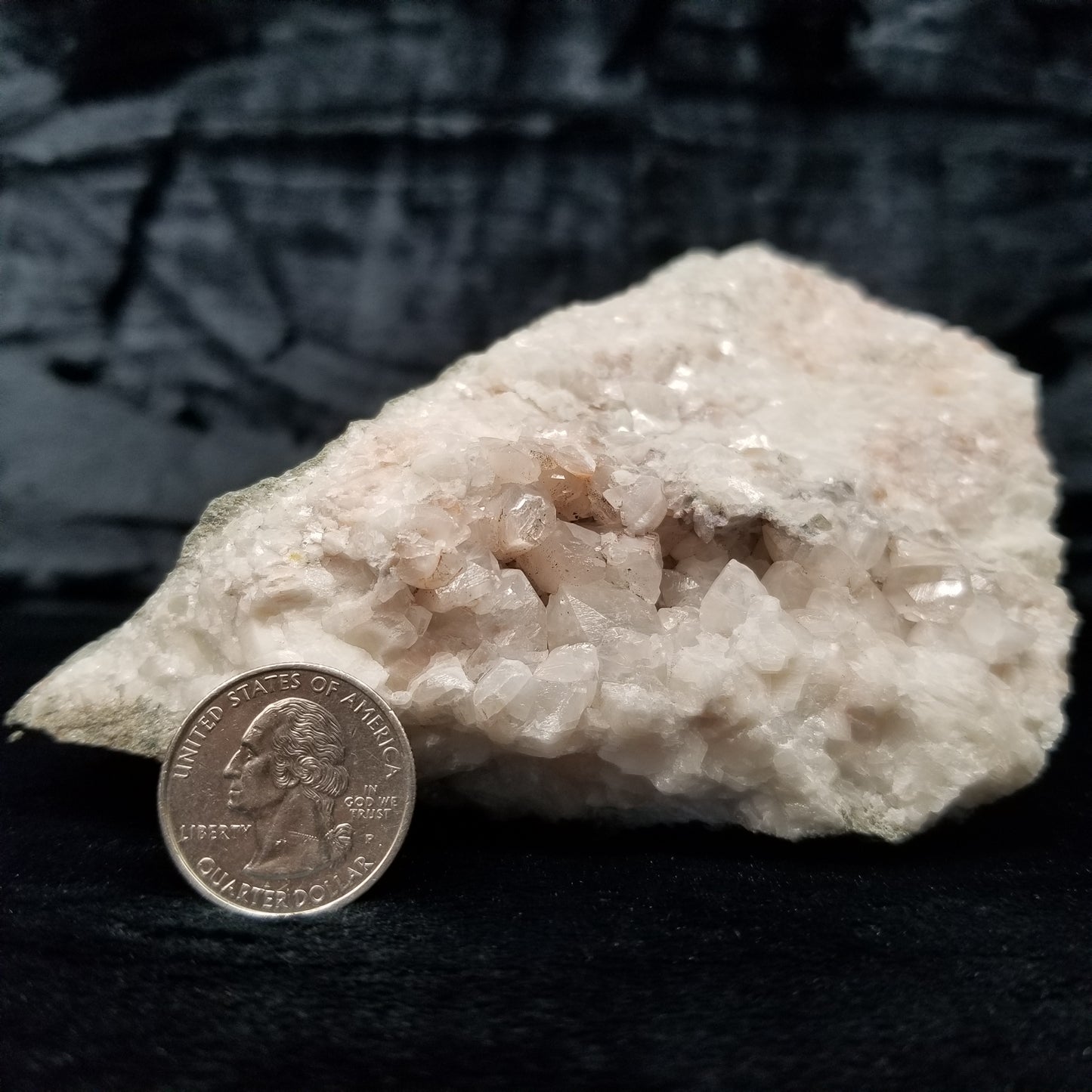 #11240 Clear Combined form Calcite with Hematite inclusions on matrix