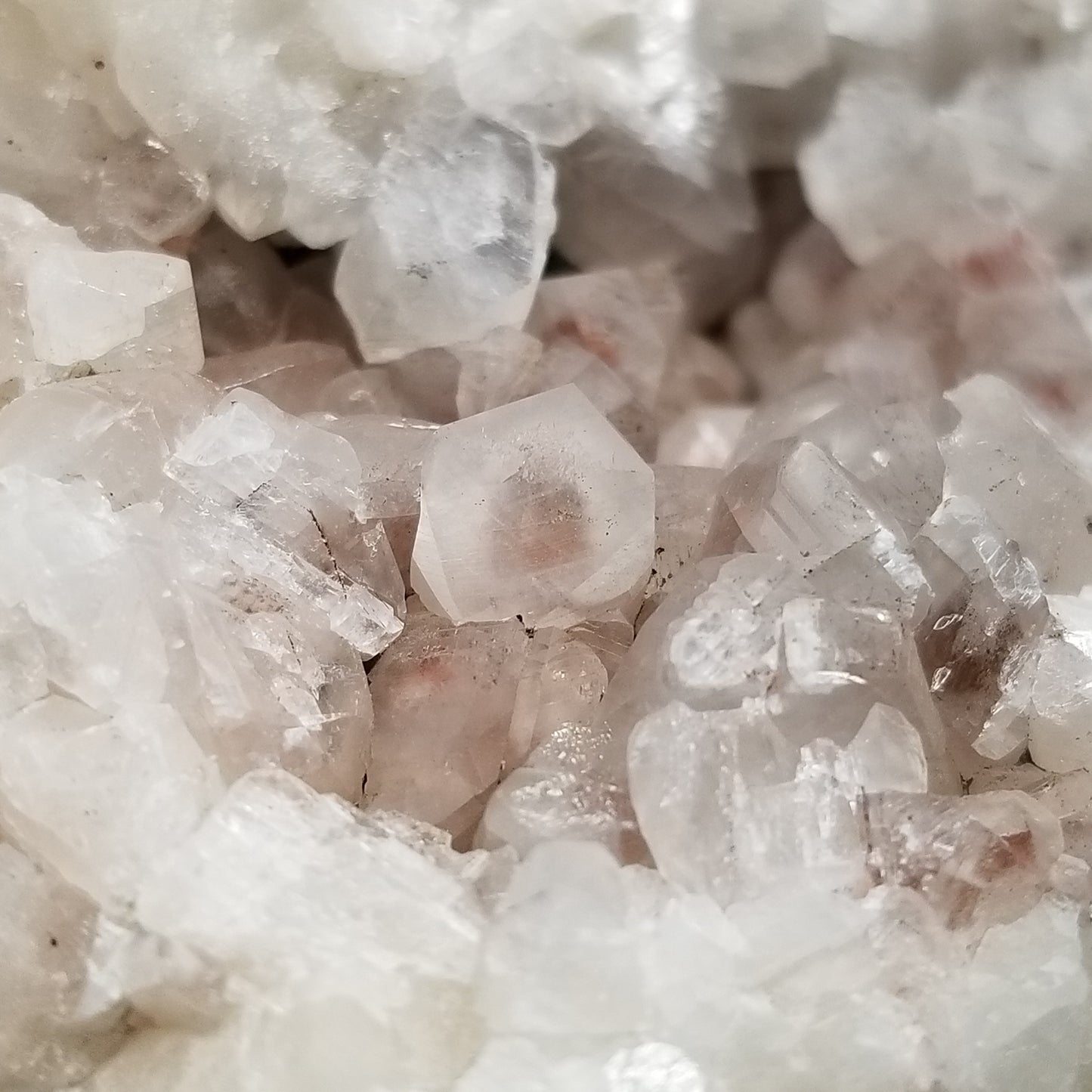 #11244 Clear Combined form Calcite with Hematite phantom inclusions
